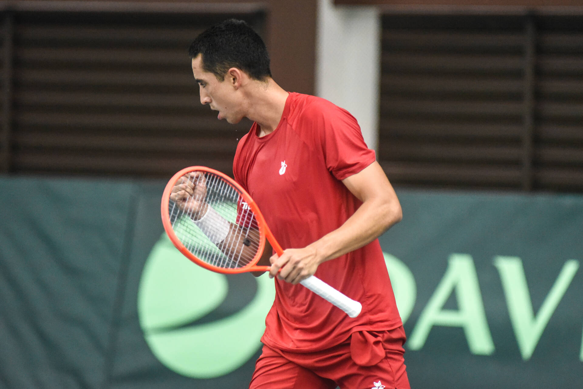 Murkel Dellien celebrates during his Group III win