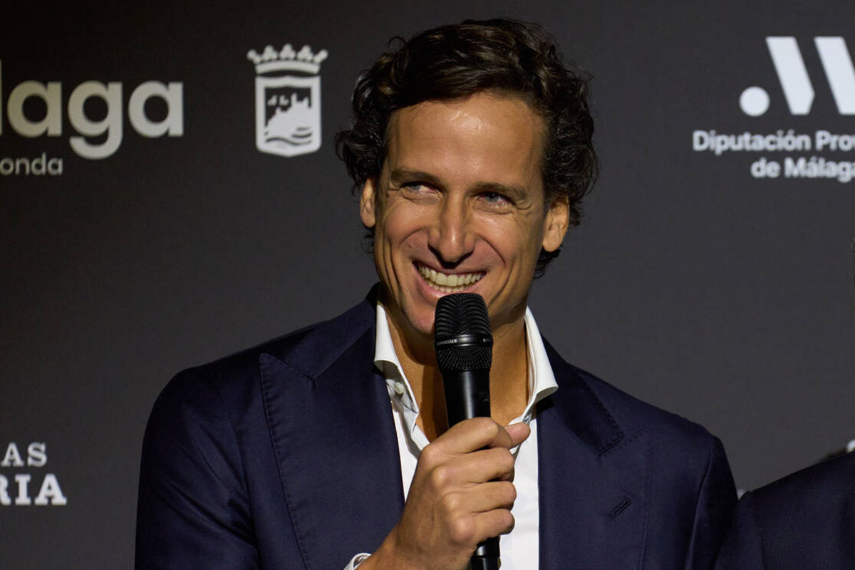 Feliciano Lopez speaking at draw ceremony