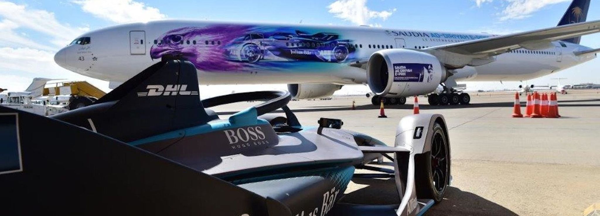 Formula E takes to the skies with new SAUDIA aircraft livery