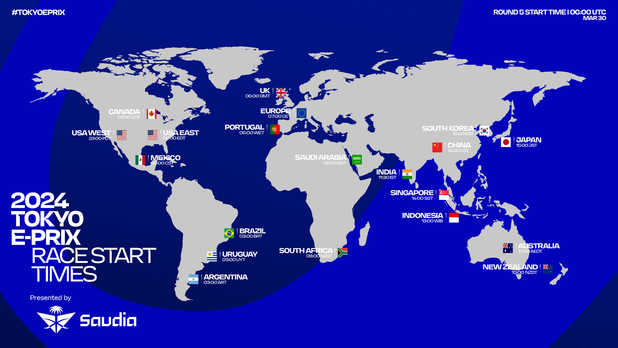 Schedule and race start times for the 2024 Tokyo E-Prix