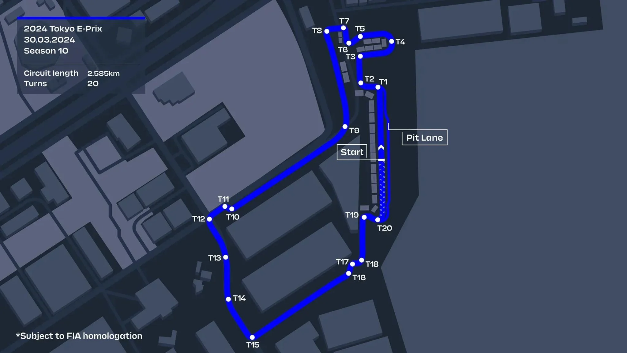 What does the Tokyo Formula E street circuit look like?