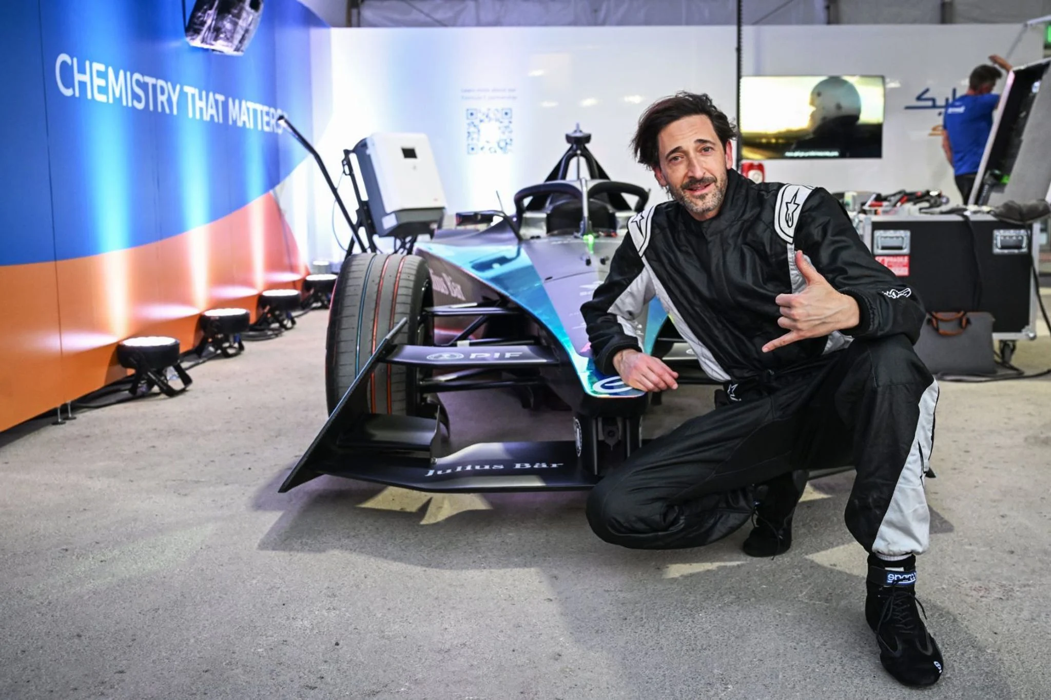 Oscar winner Adrien Brody gets behind the wheel of Formula E's GEN3 race car