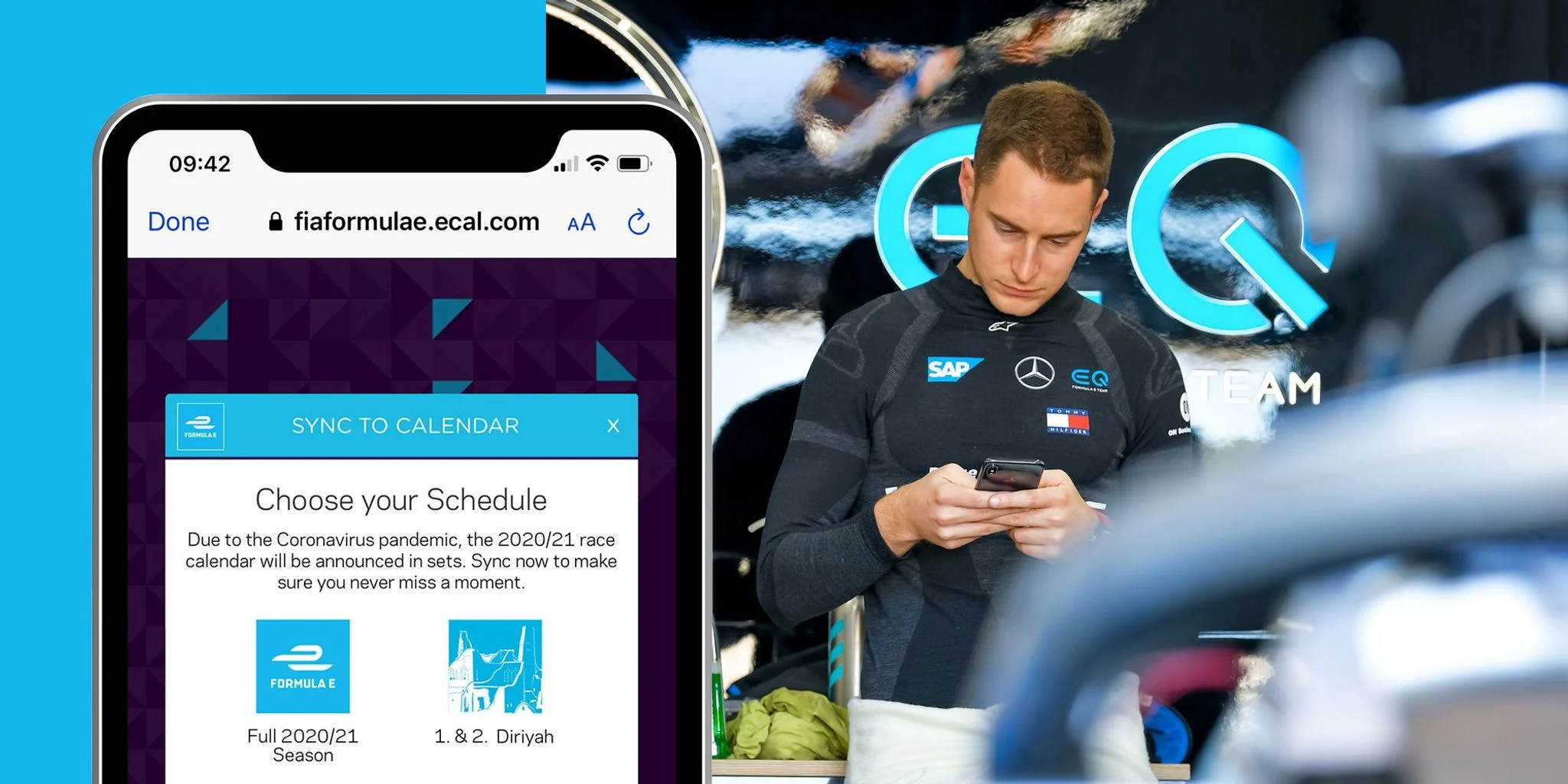 Never miss a moment when you sync the Formula E calendar