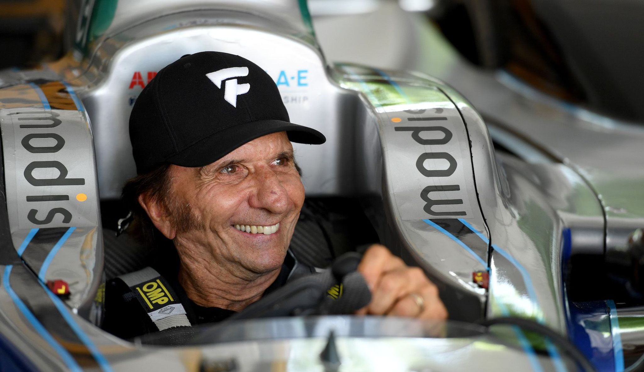 Emerson Fittipaldi drives Formula E car ahead of Zurich race