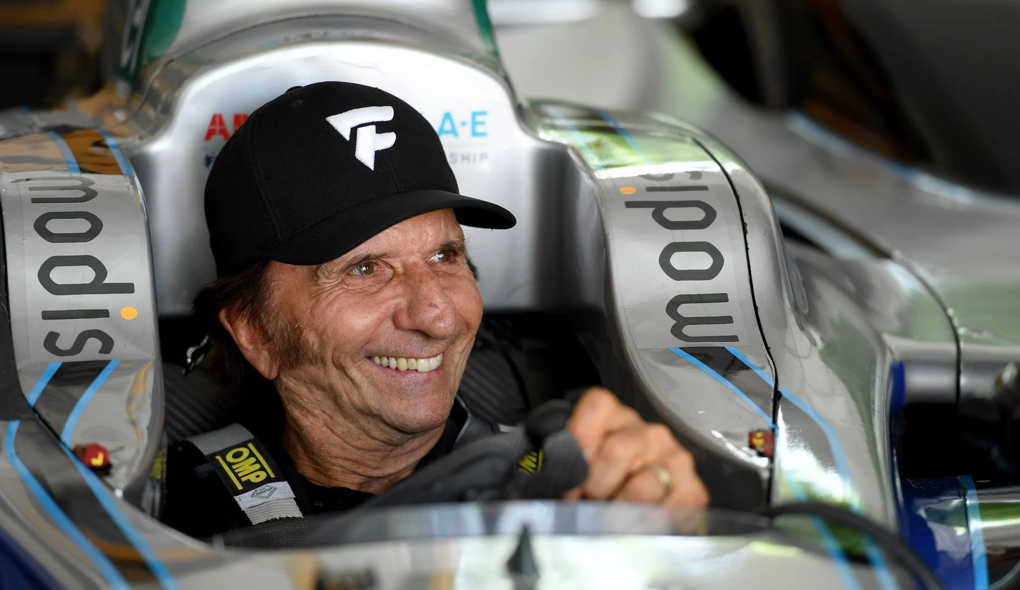 Emerson Fittipaldi drives Formula E car ahead of Zurich race