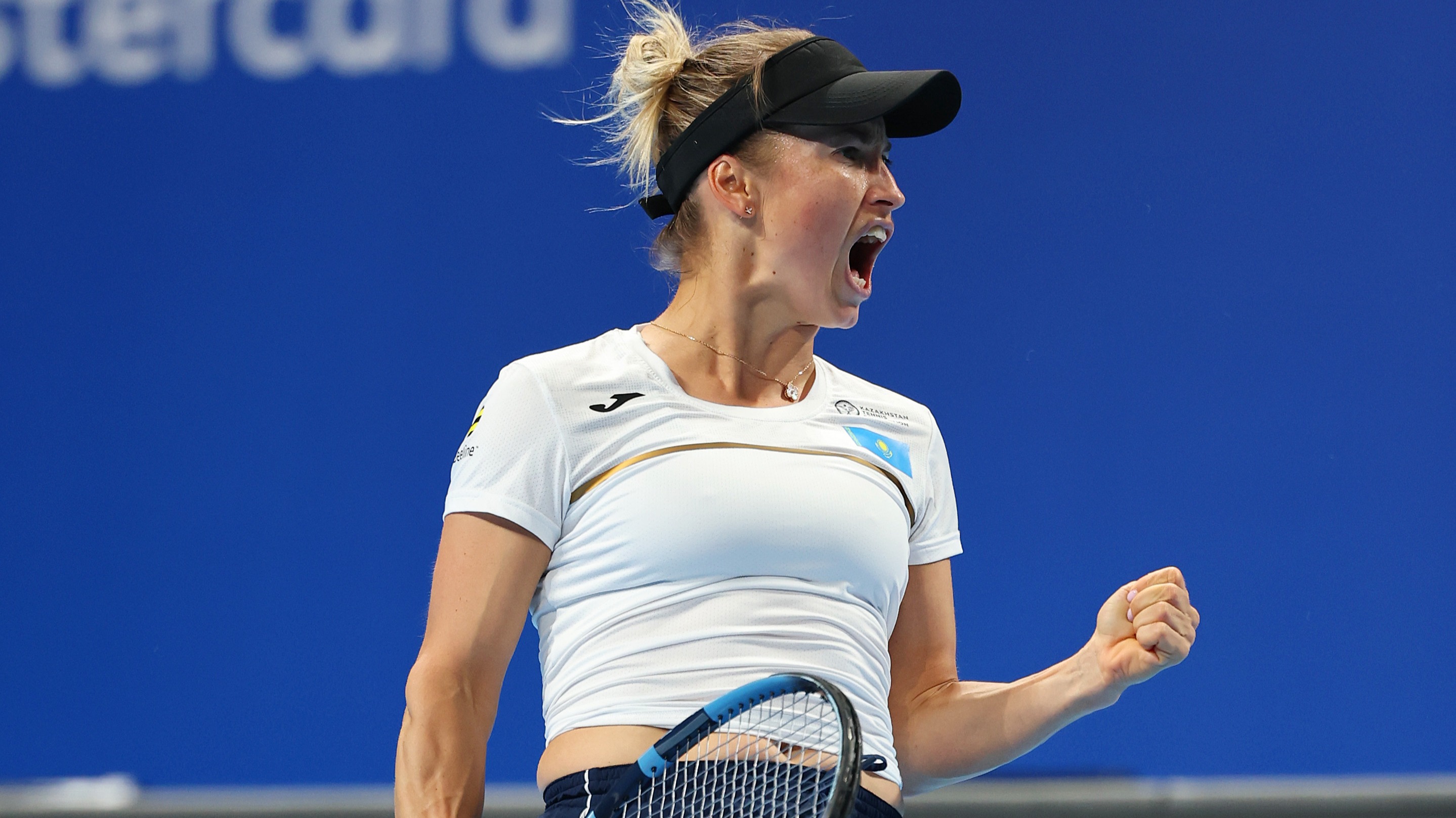 Putintseva celebrates against Bucsa
