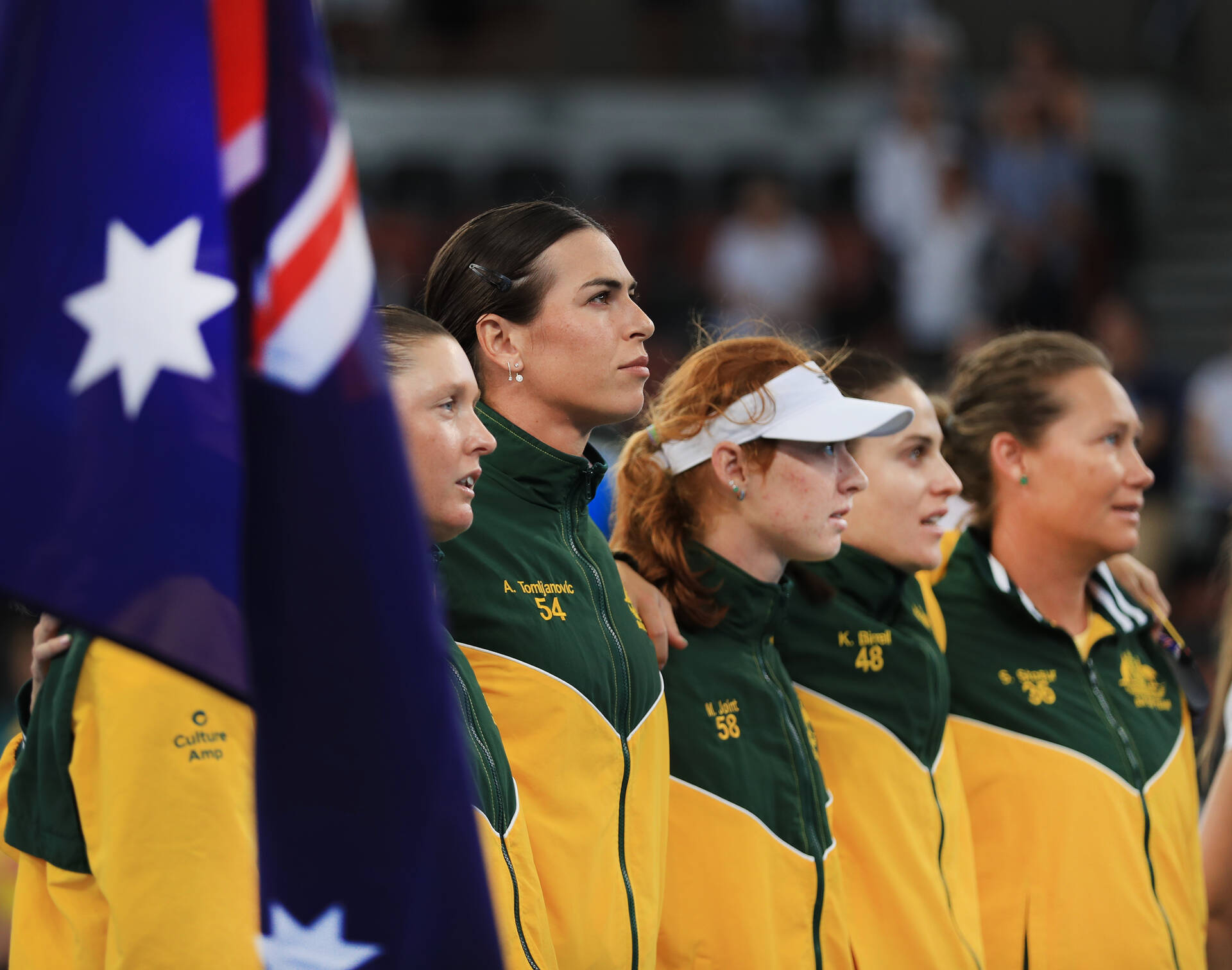 Australian team during during 2025 Billie Jean King Cup Qualifier Opening Ceremony