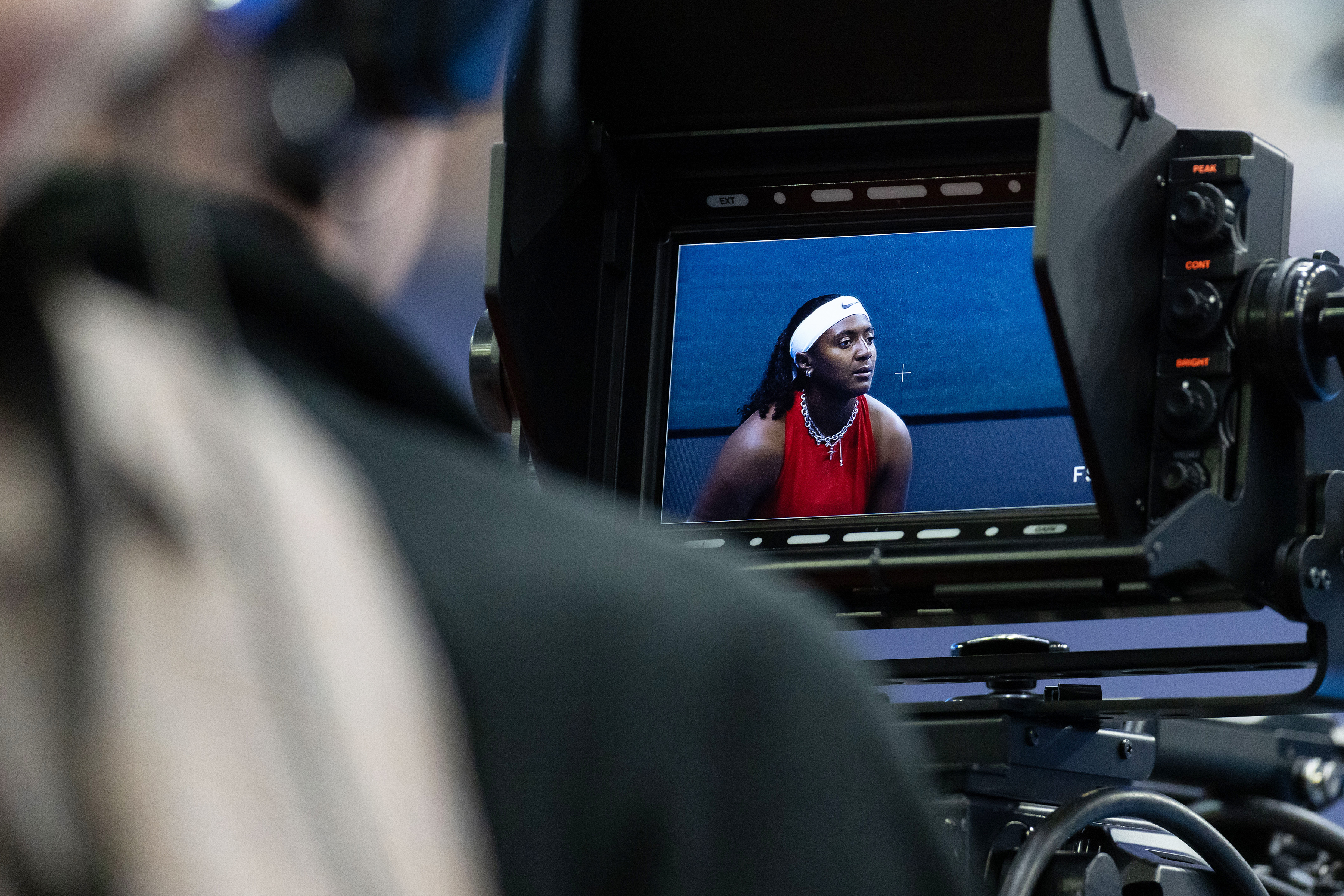 Hailey Baptiste on camera screen