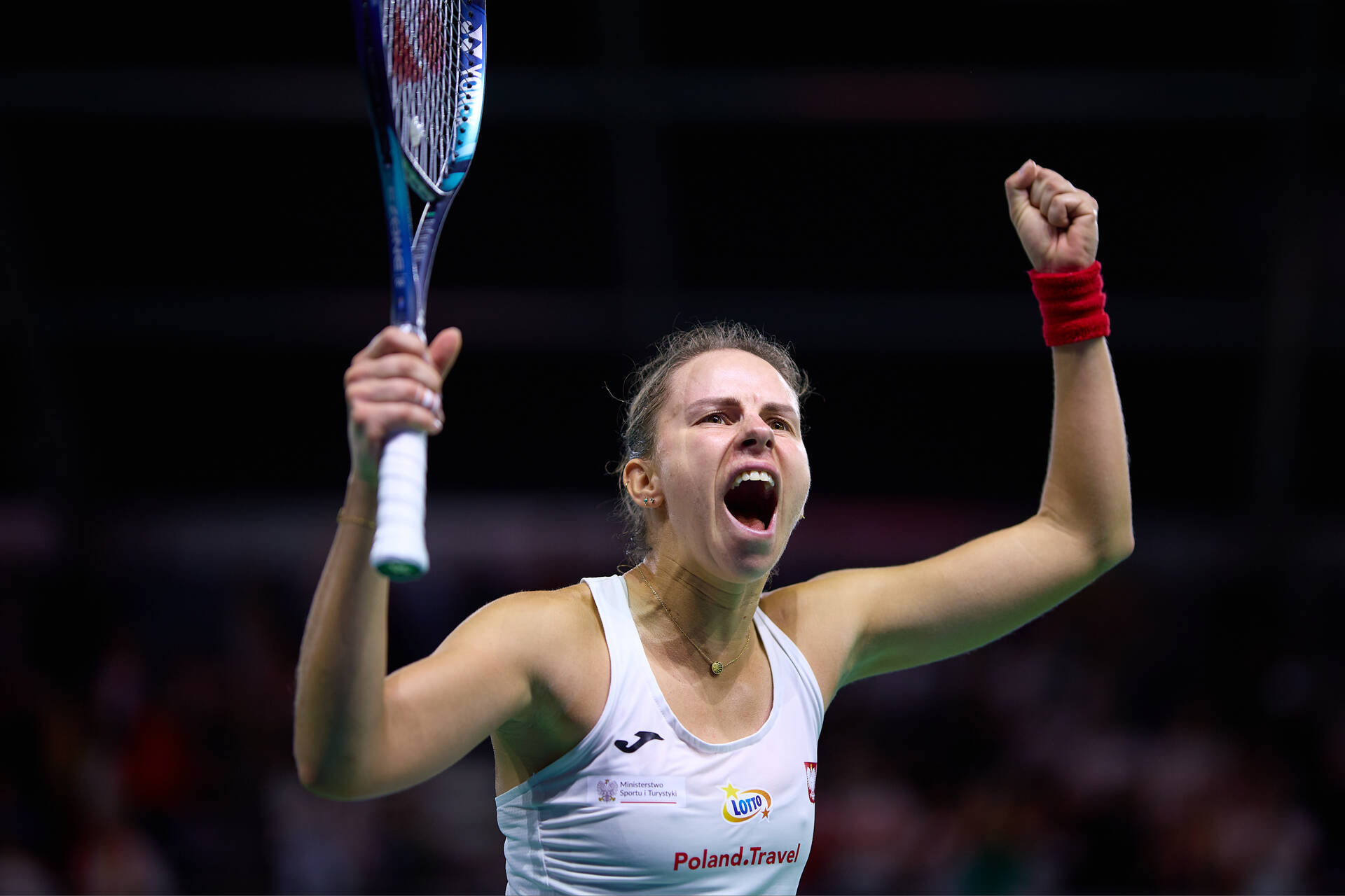 Linette celebrating – 2024 Malaga