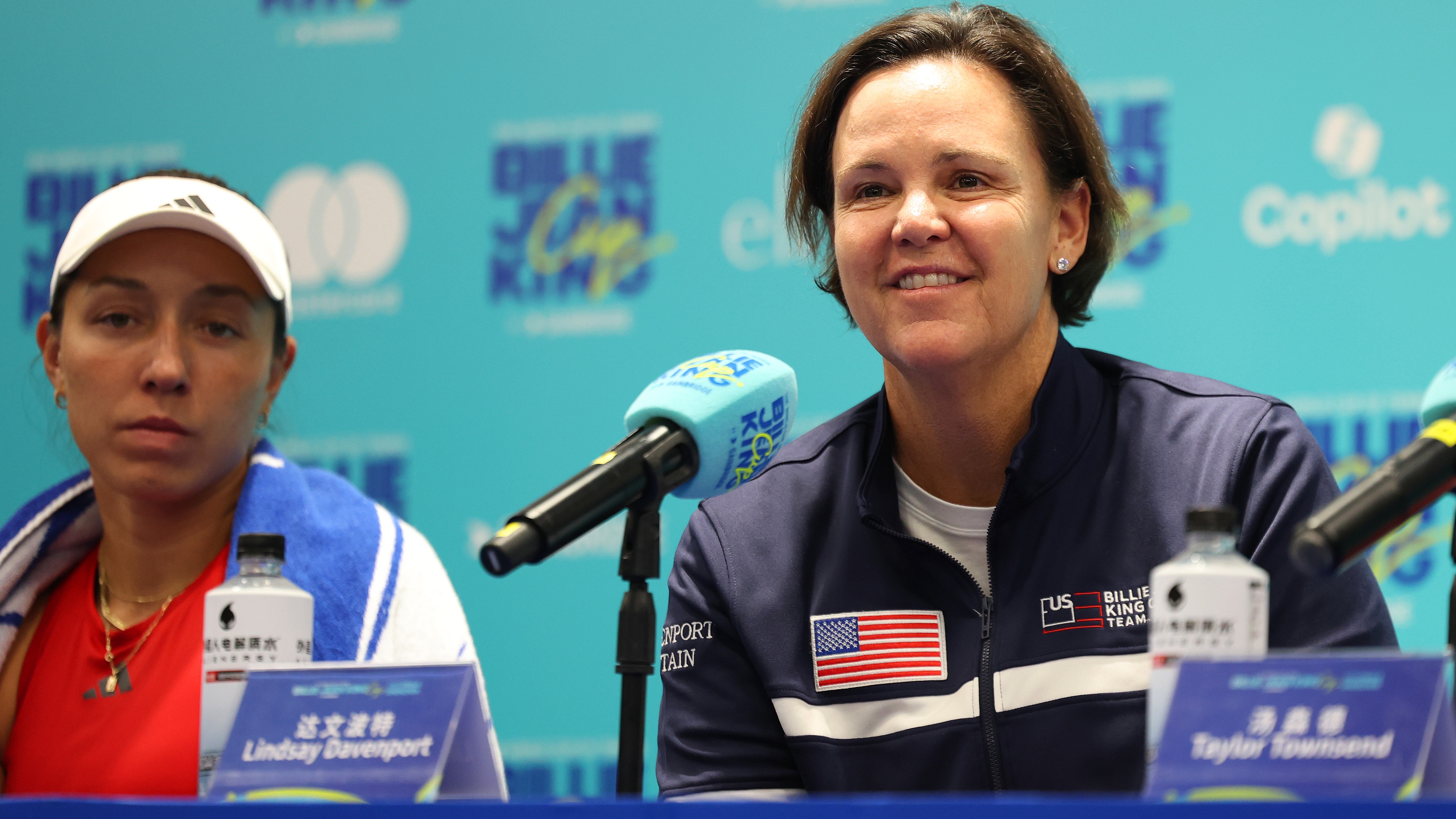 Davenport and Pegula at press conference
