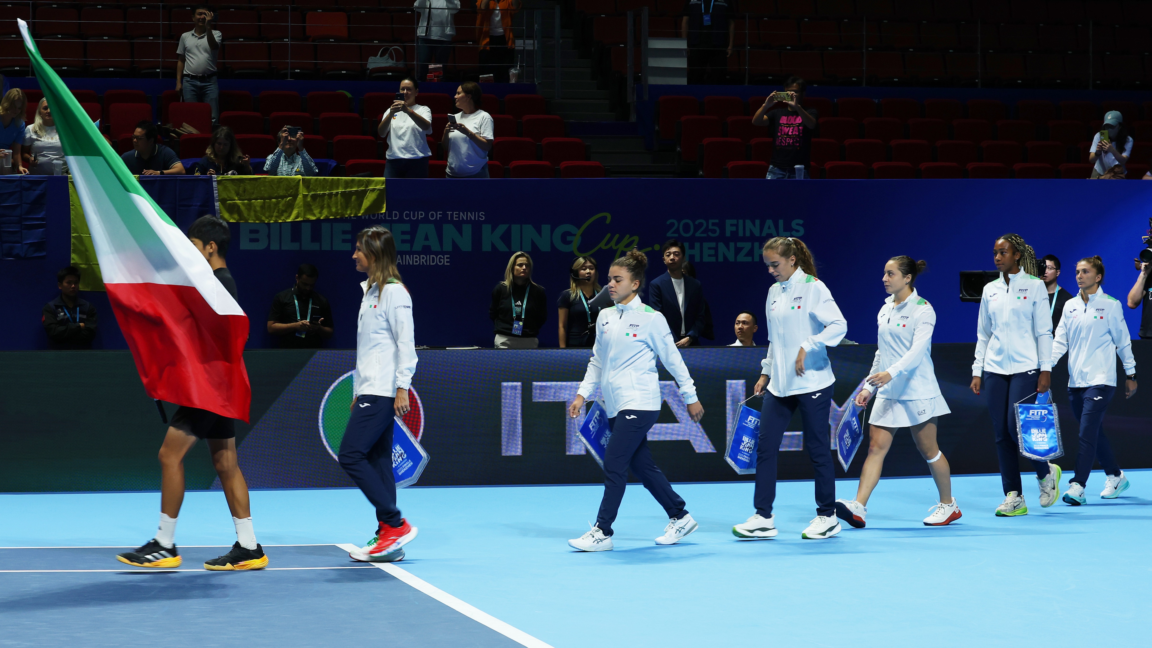 Italy walk out ahead of 2025 BJK Cup semi-final with Ukraine