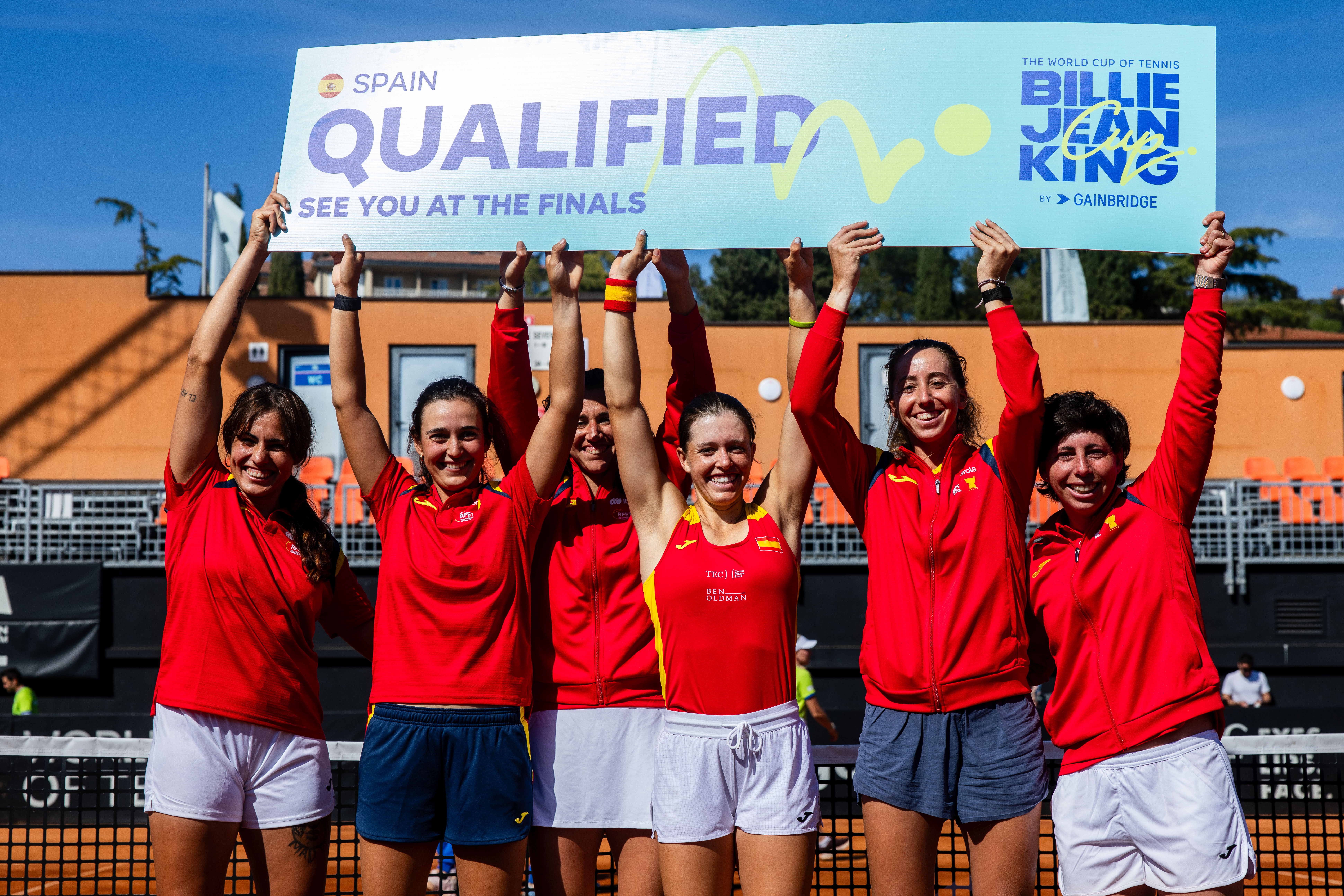 Spain celebrate qualifying for 2026 BJK Cup Finals