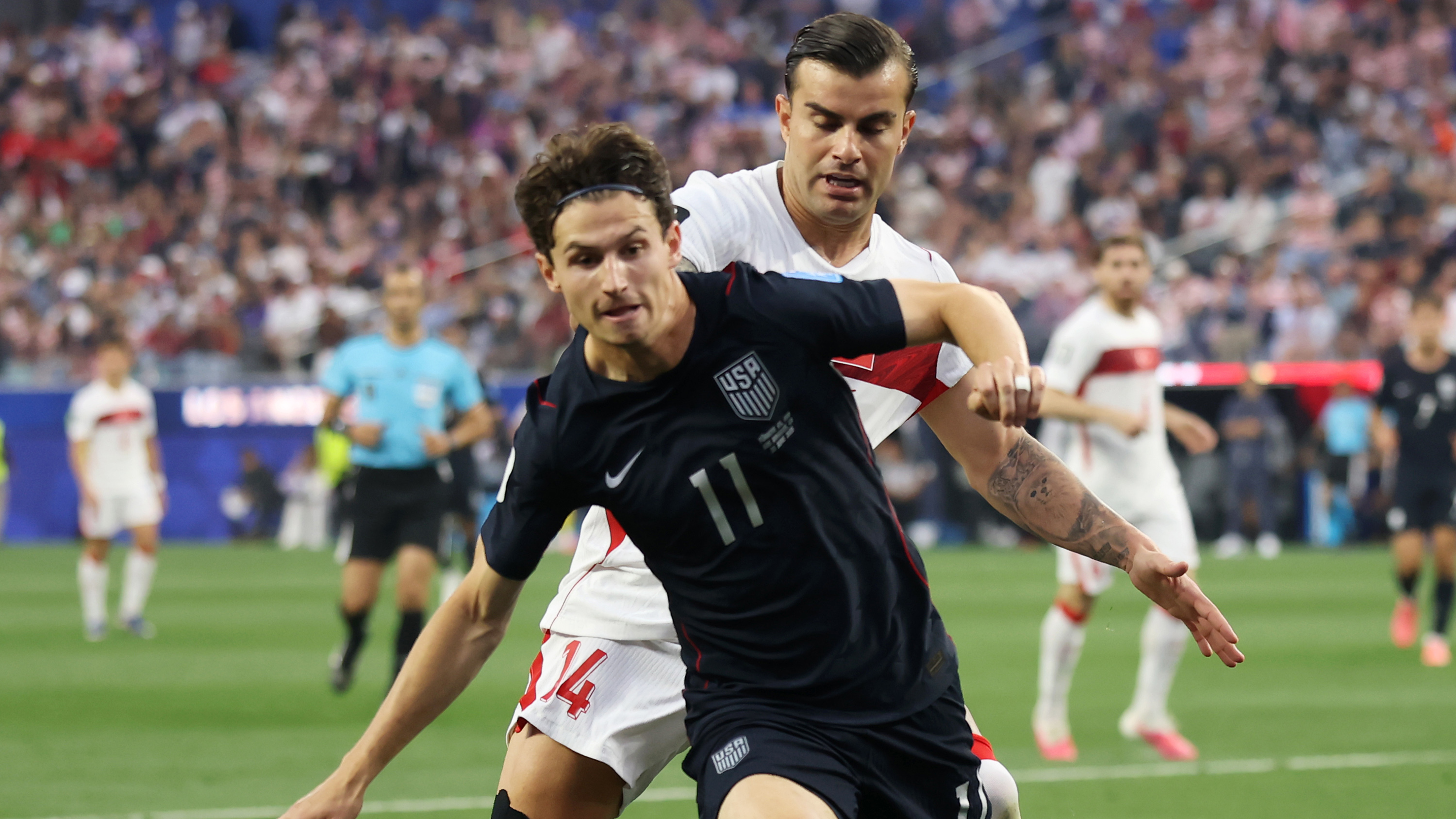 Brenden Aaronson USMNT Turkey Jun 26 Shielding