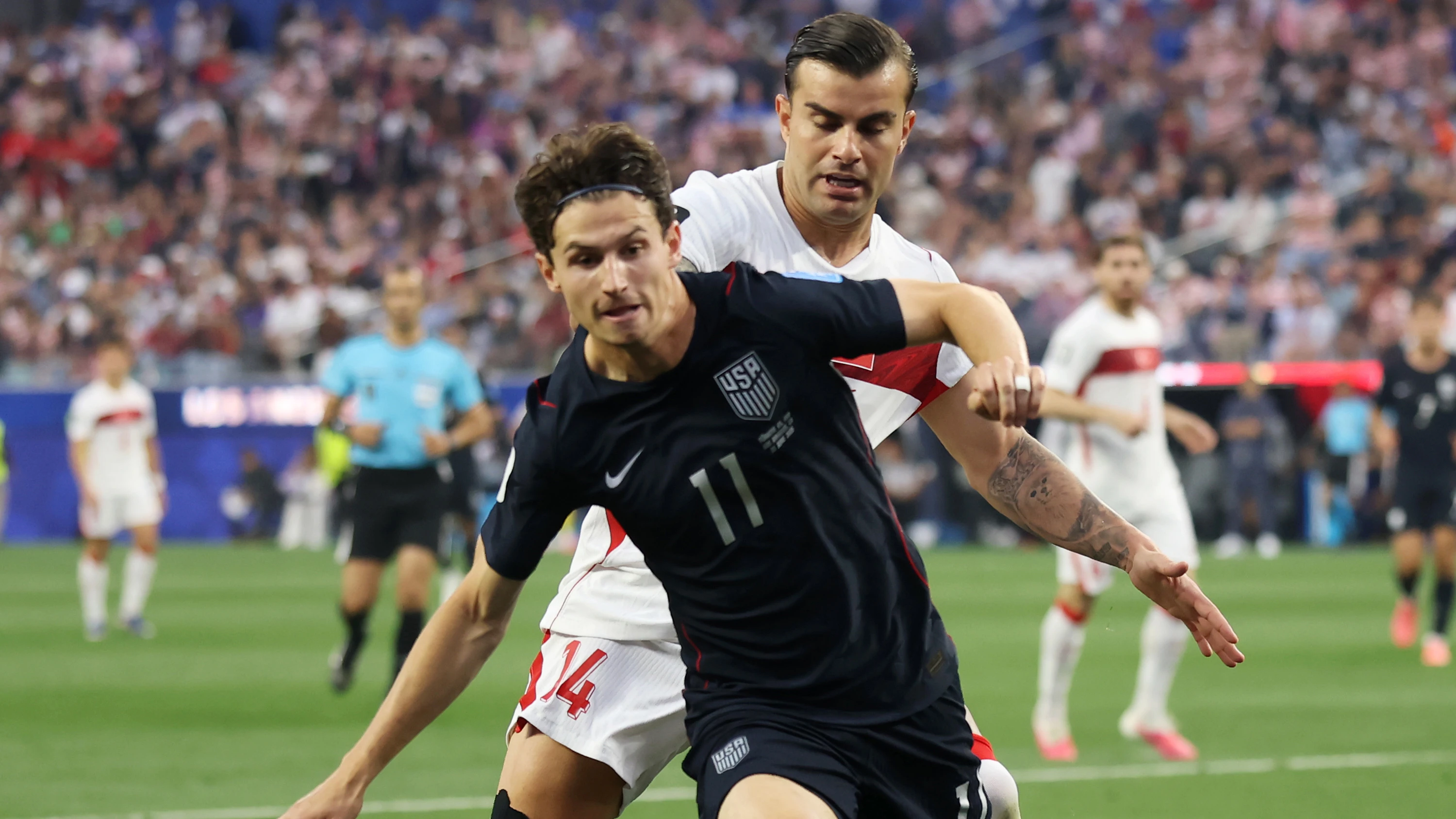 Brenden Aaronson USMNT Turkey Jun 26 Shielding