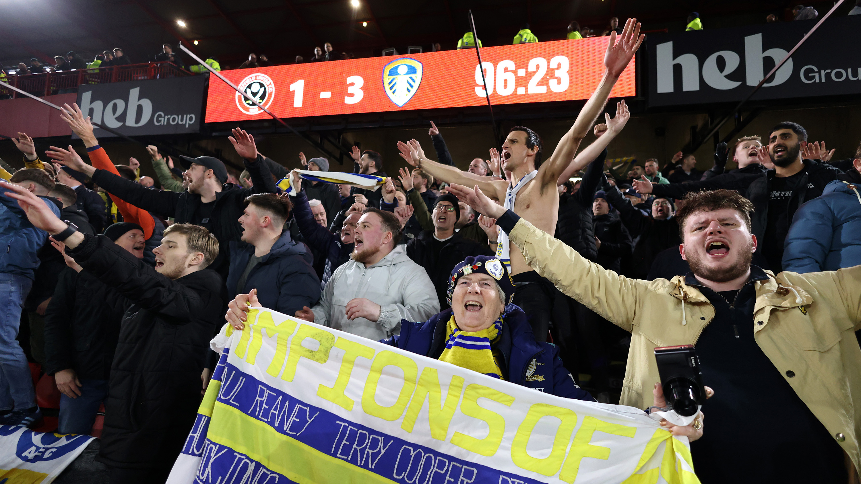 Leeds 3-1 Sheff Utd Scoreboard