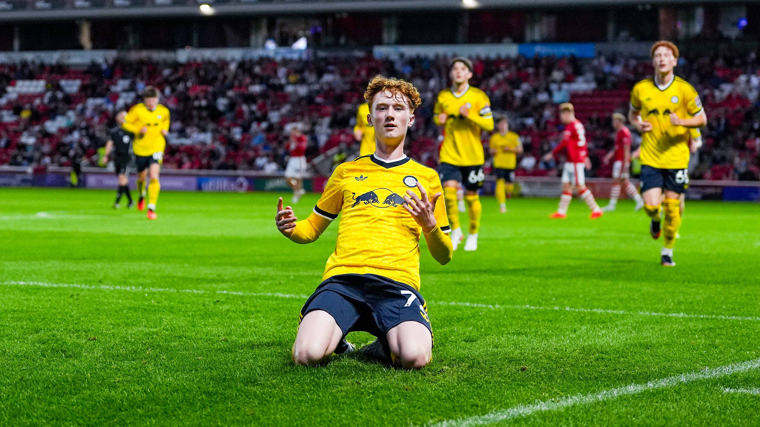 Callum Mills Barnsley Sept 26 Celebrating goal