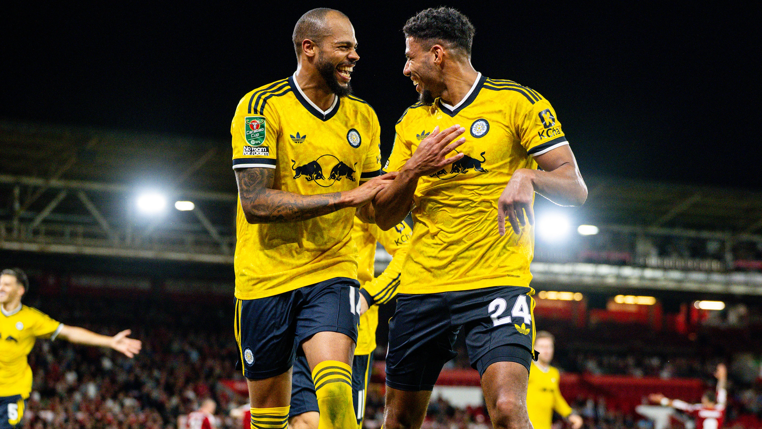 James Justin and Noah Okafor v Nottingham Forest, away, Aug 2026