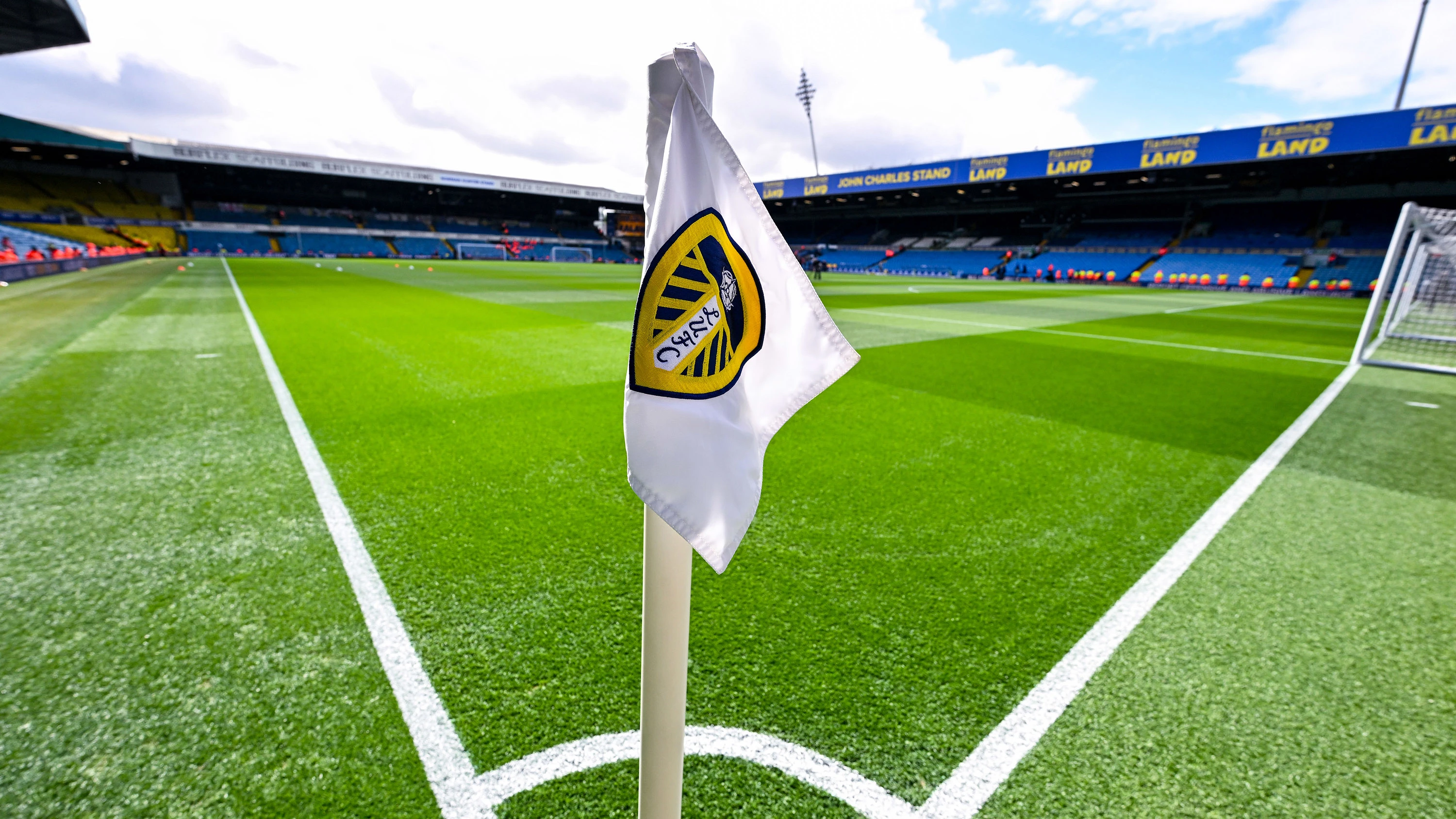Wide angle Elland Road corner flag