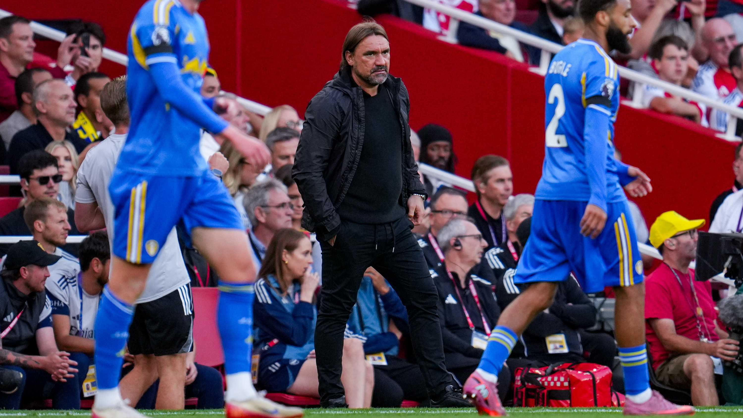 Daniel Farke on touchline vs Arsenal