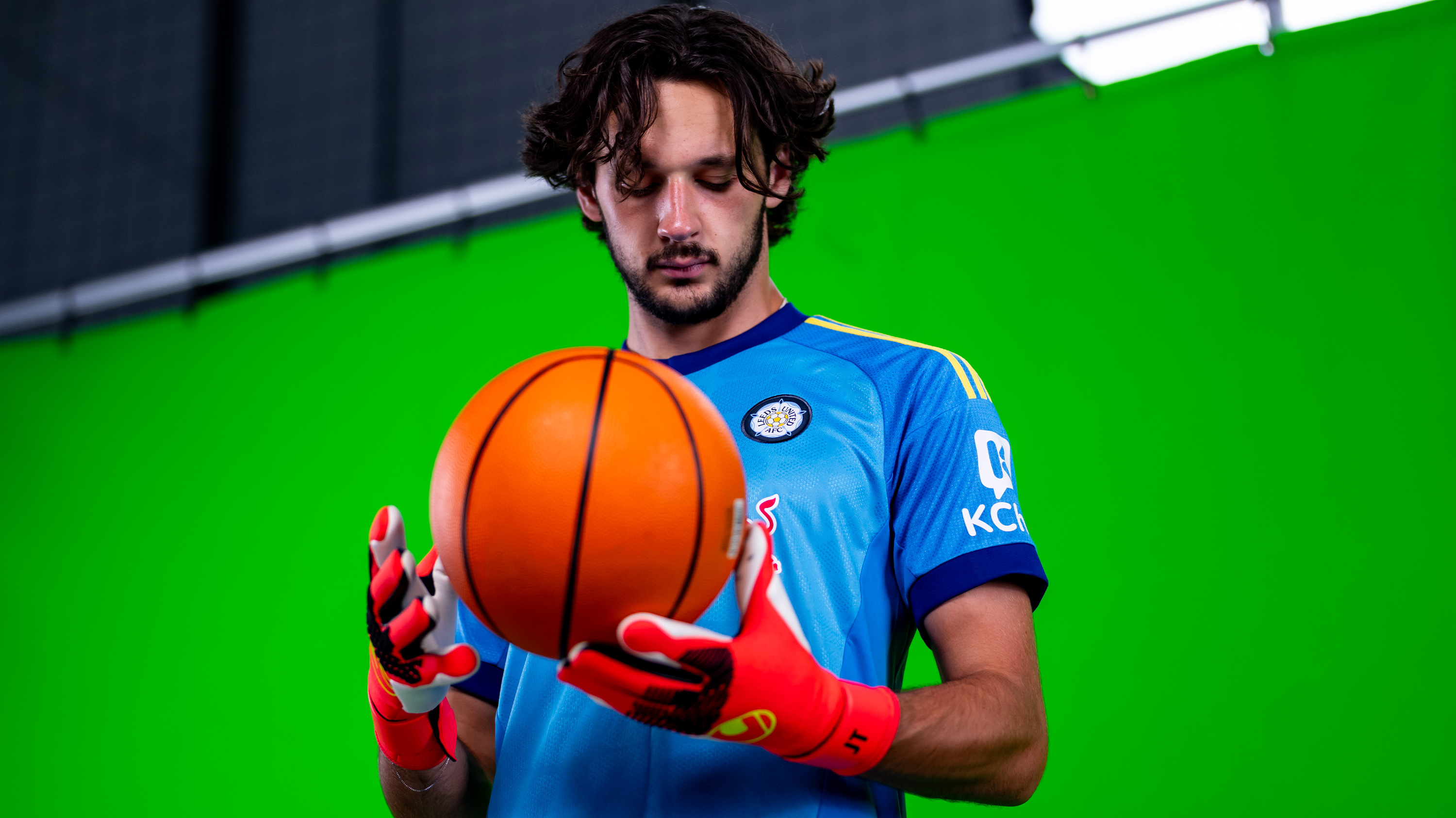 James Trafford Media Day Aug 26 Holding Basketball