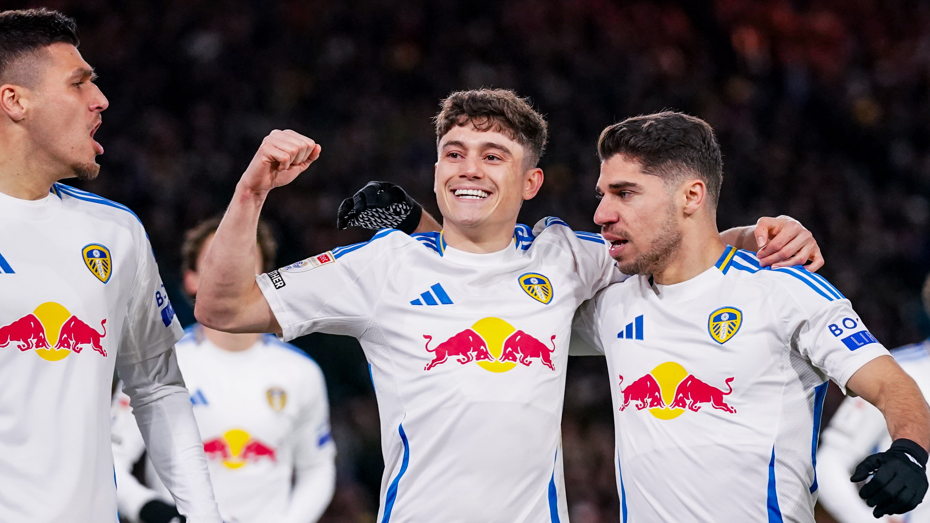 Dan James Manor Solomon Celebrating