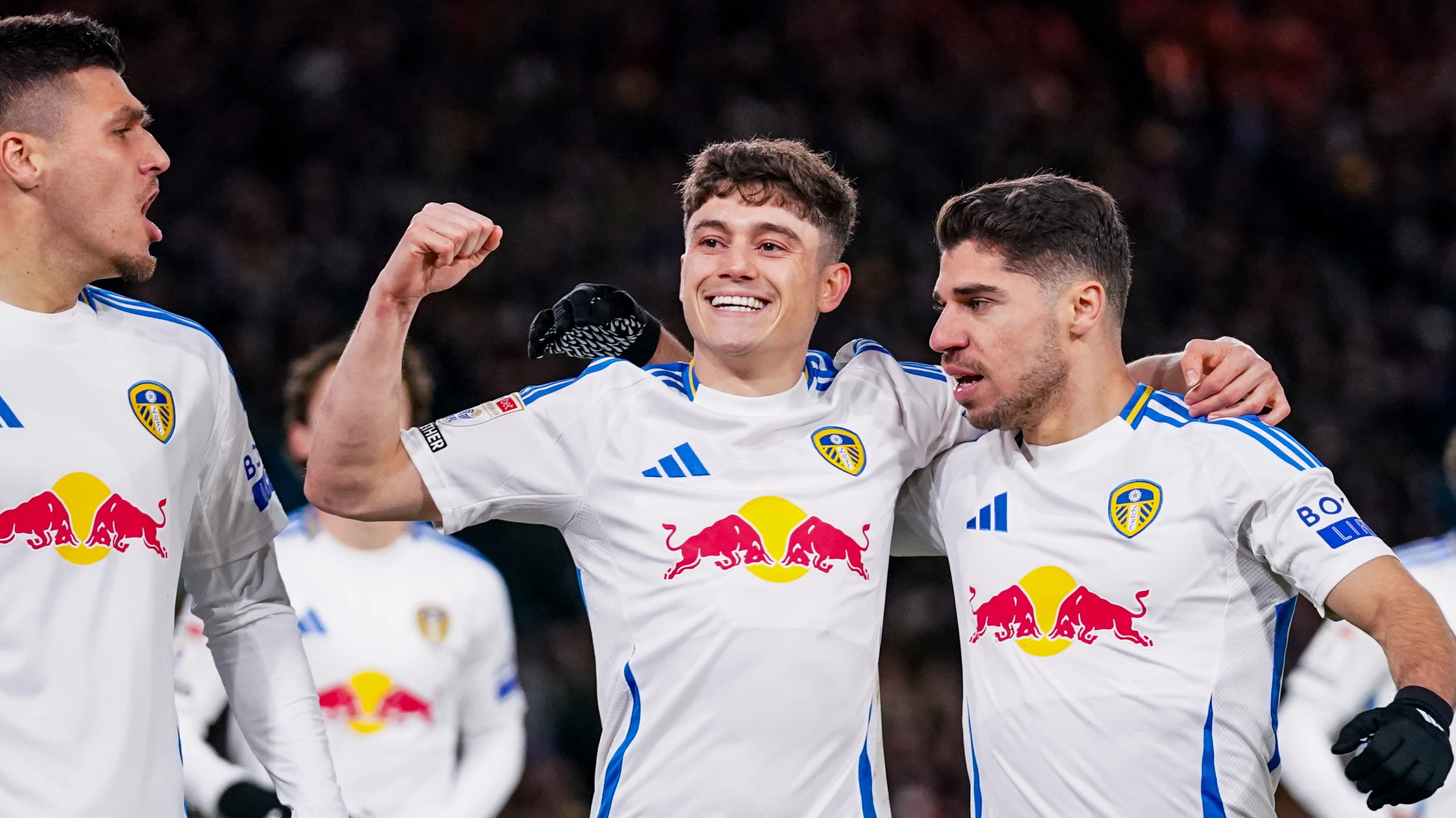 Dan James Manor Solomon Celebrating