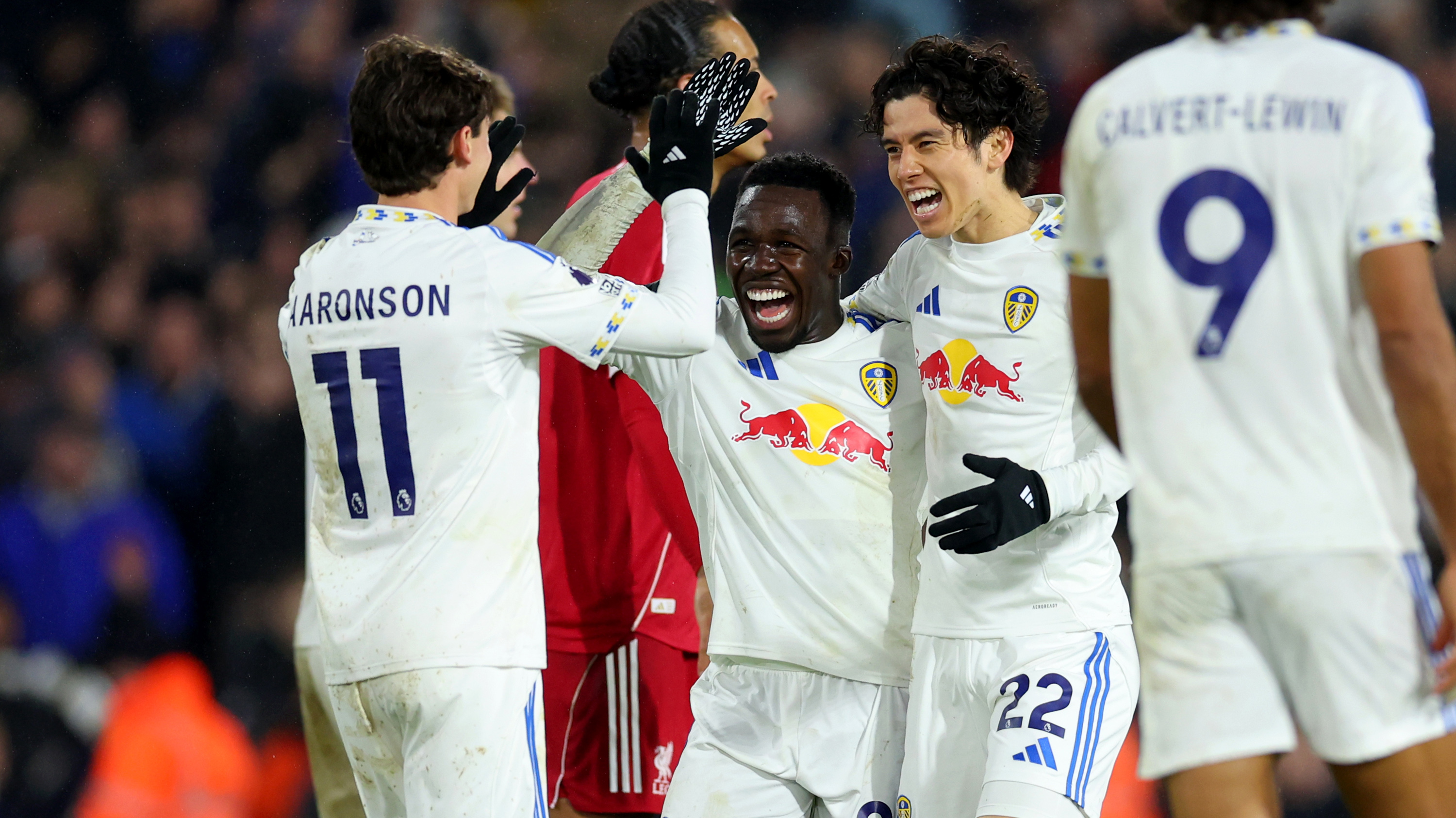 Gnonto Aaronson Tanaka Liverpool Celebration