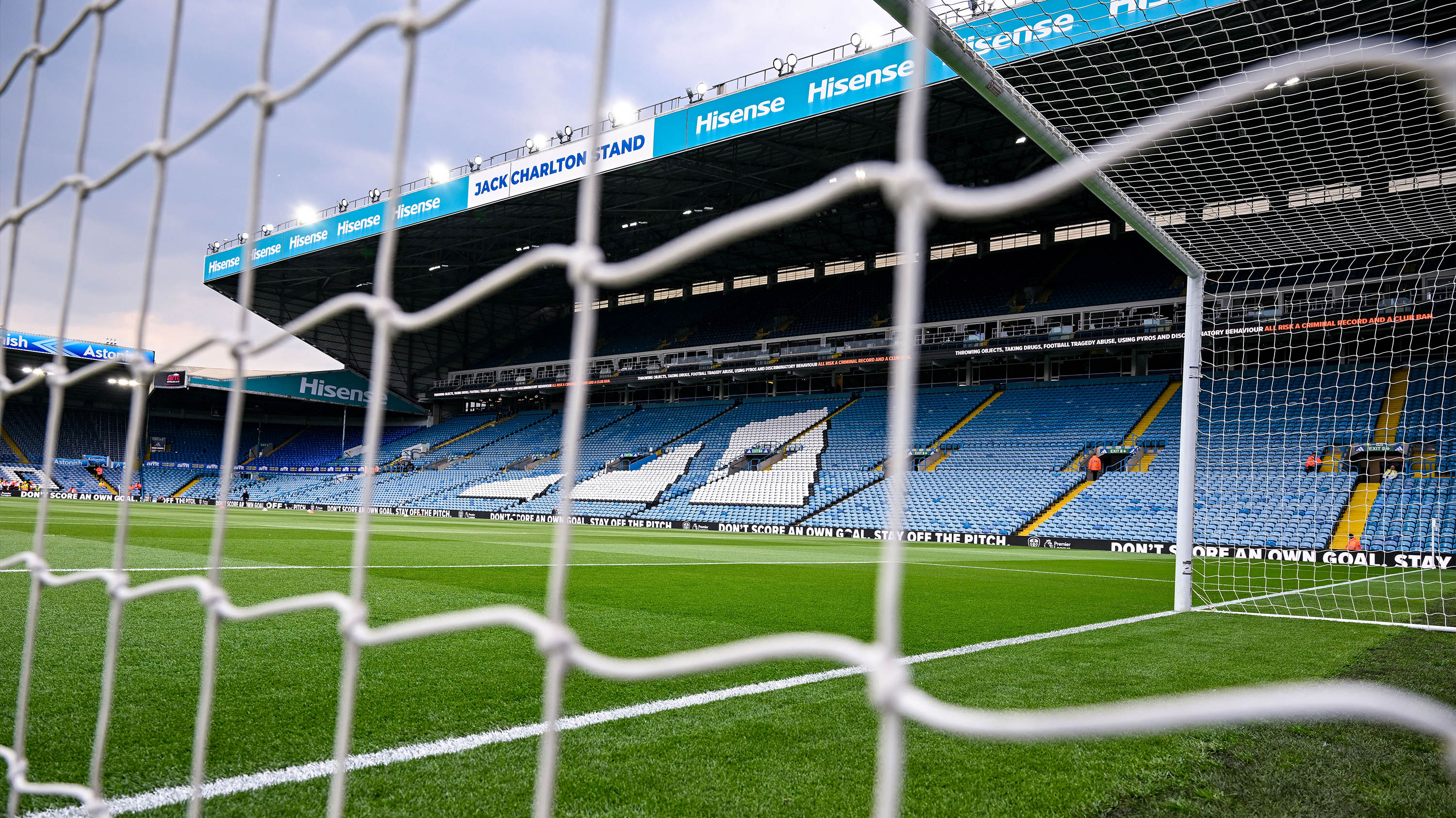 Elland Road East Stand through goal