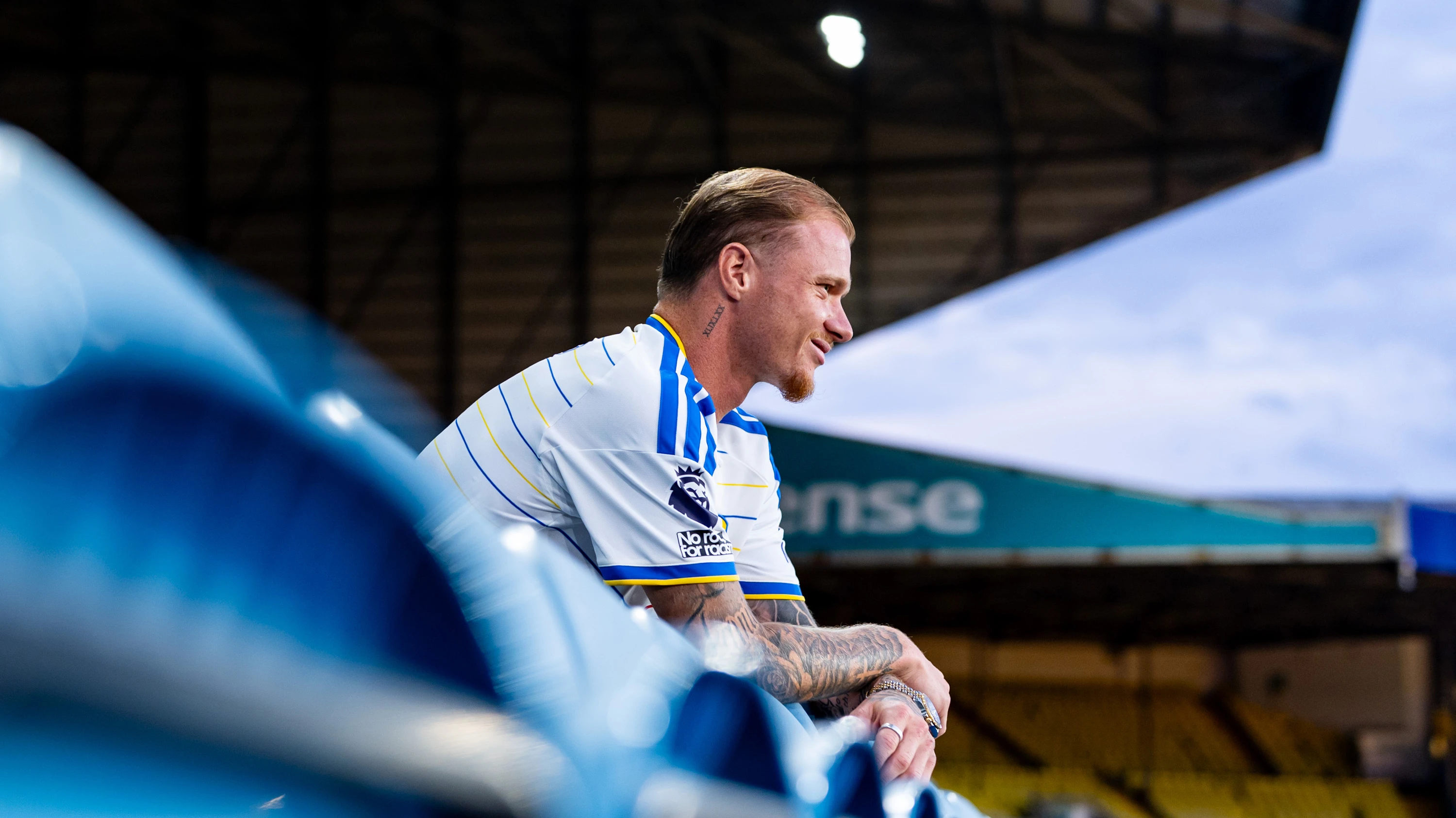Fact file photo Melvin Bard Sept 26 LUTV sat at Elland Road looking out