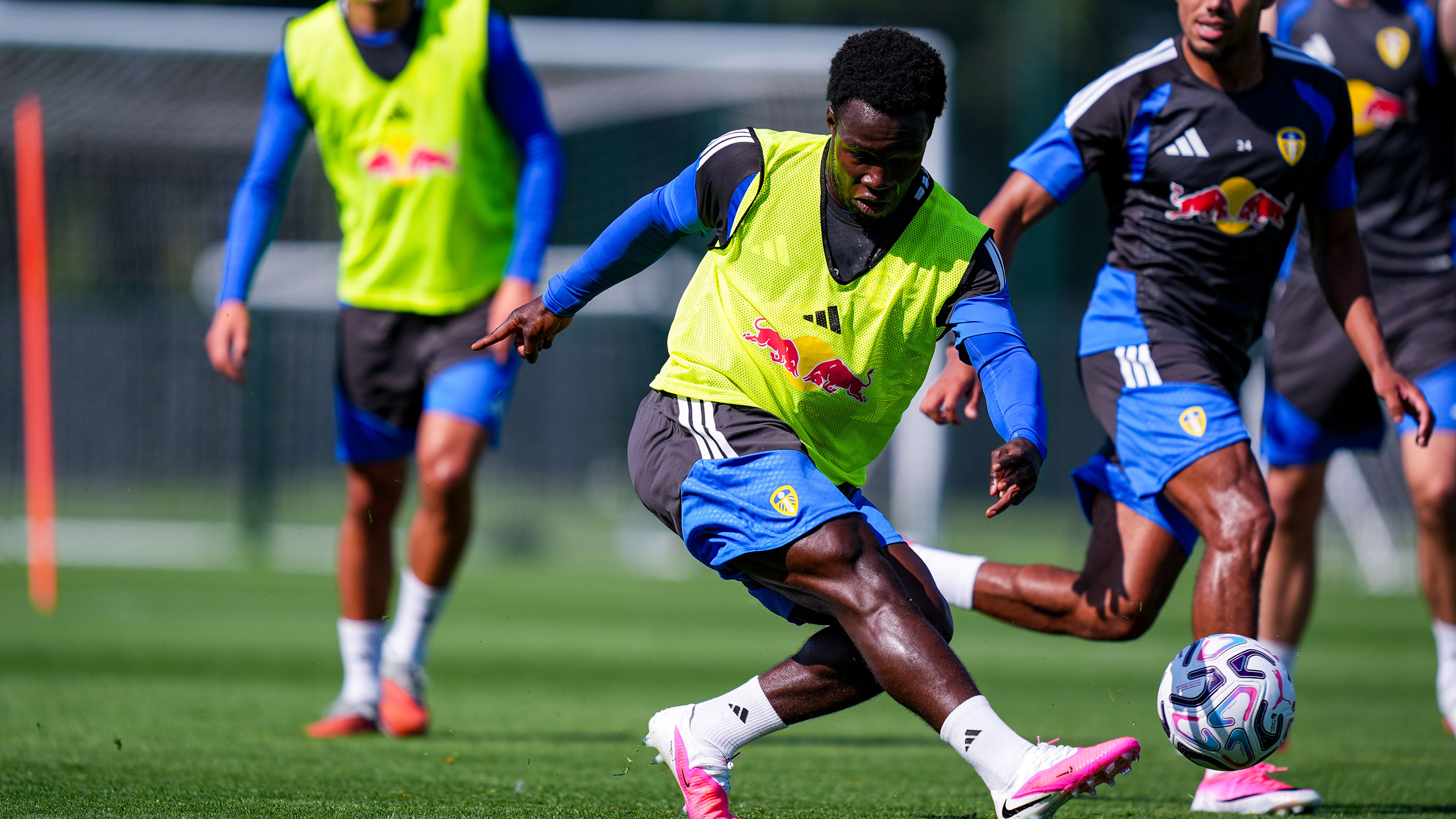 Willy Gnonto Training Thorp Arch Jul 26 Kicking Ball