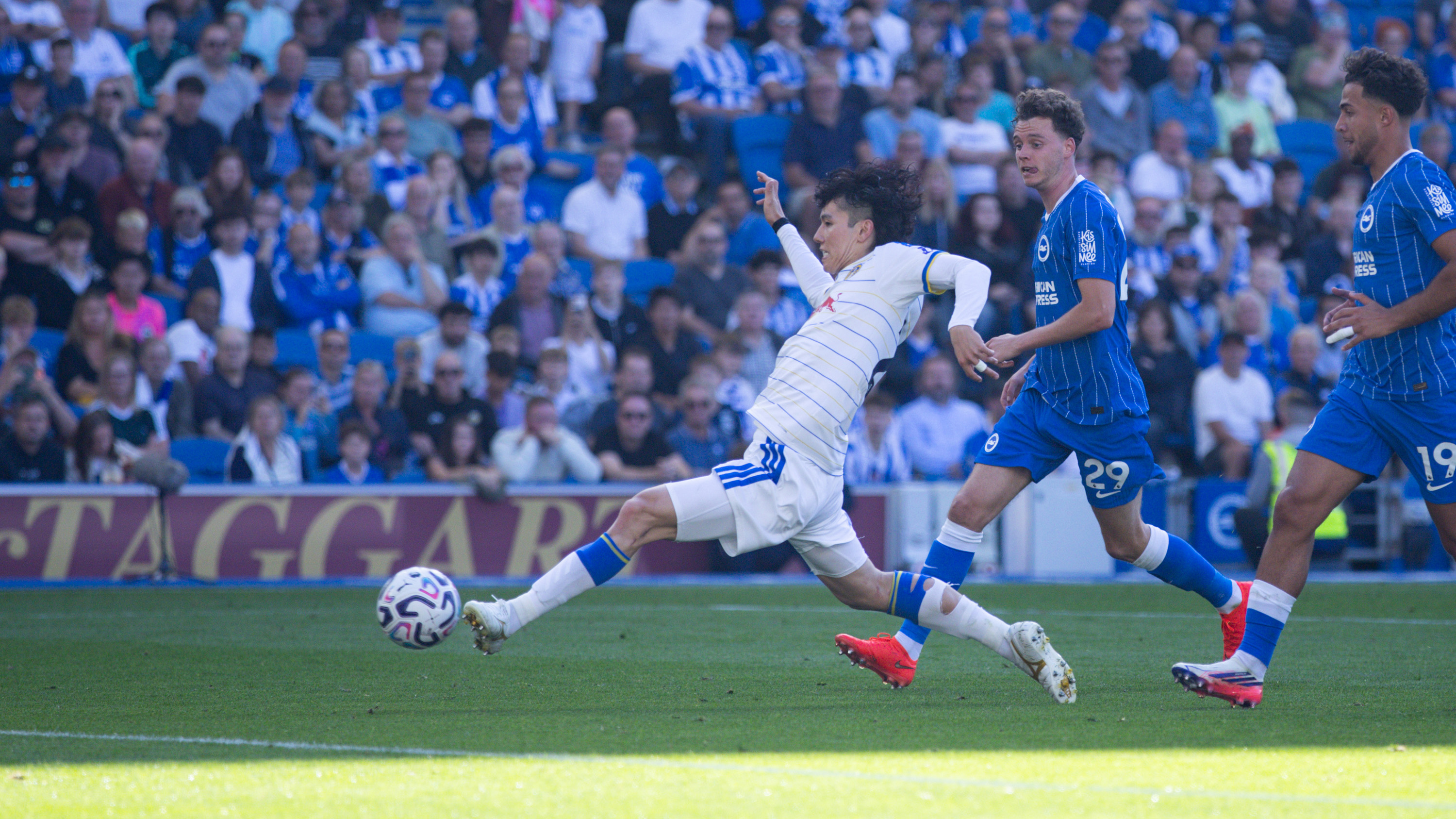 Ao Tanaka Brighton Sept 26 Stretching kicking ball