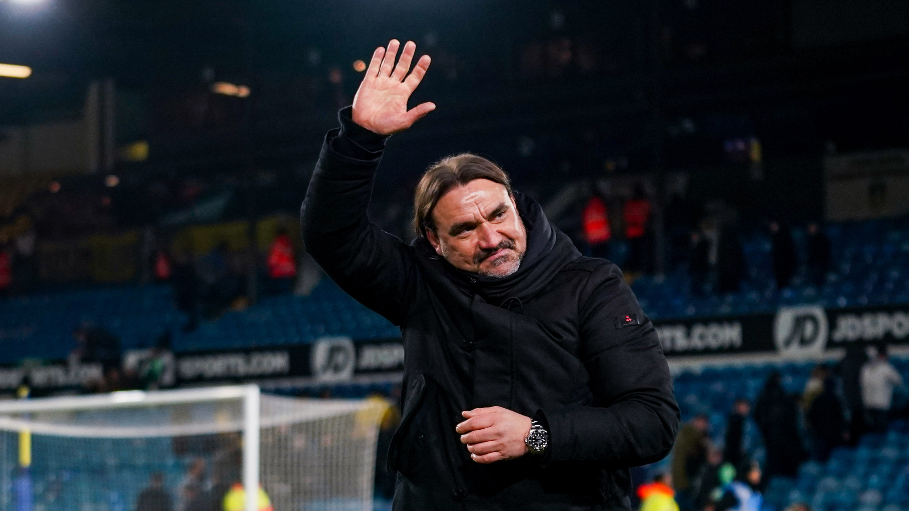 Daniel Farke Waving Elland Road