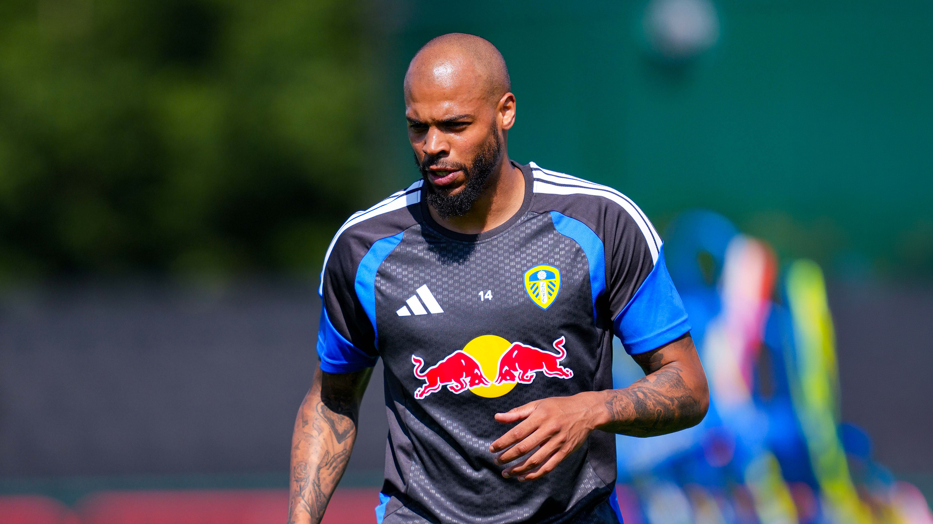 Lukas Nmecha Training Thorp Arch Jul 26 Warming Up
