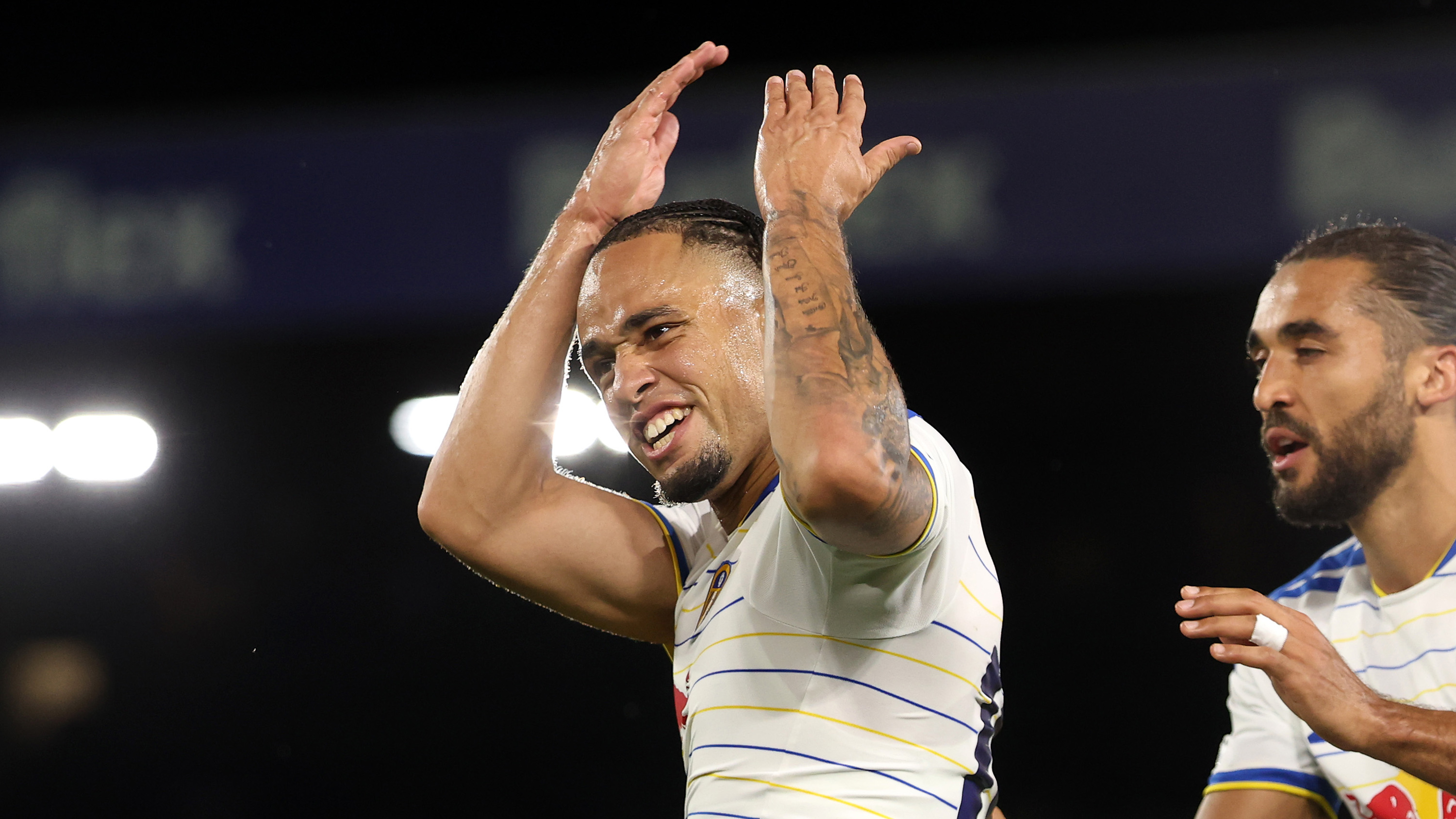 Noah Okafor Newcastle Sep 26 Raised Arms Celebration