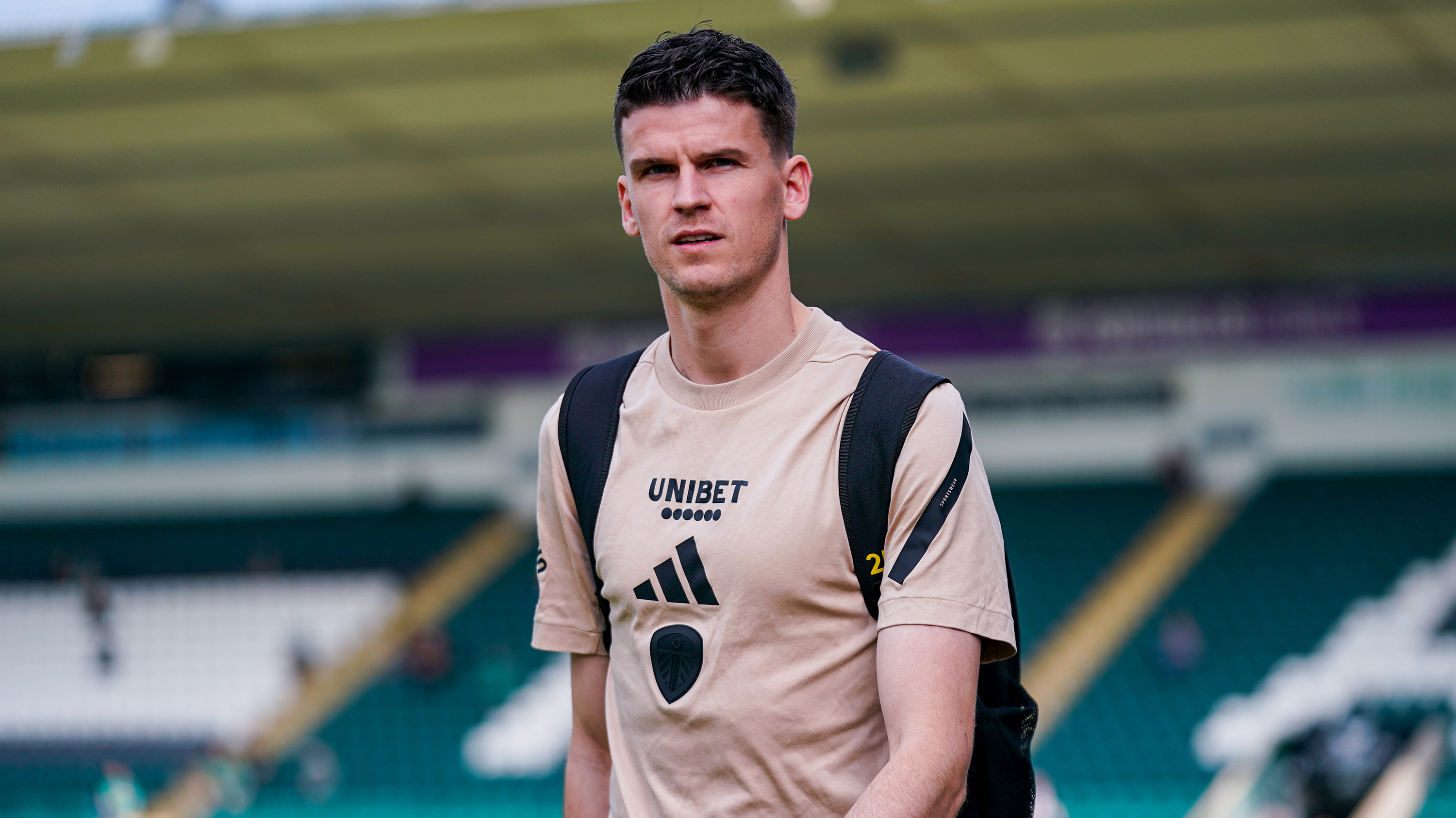 Sam Byram arrives at Home Park Stadium