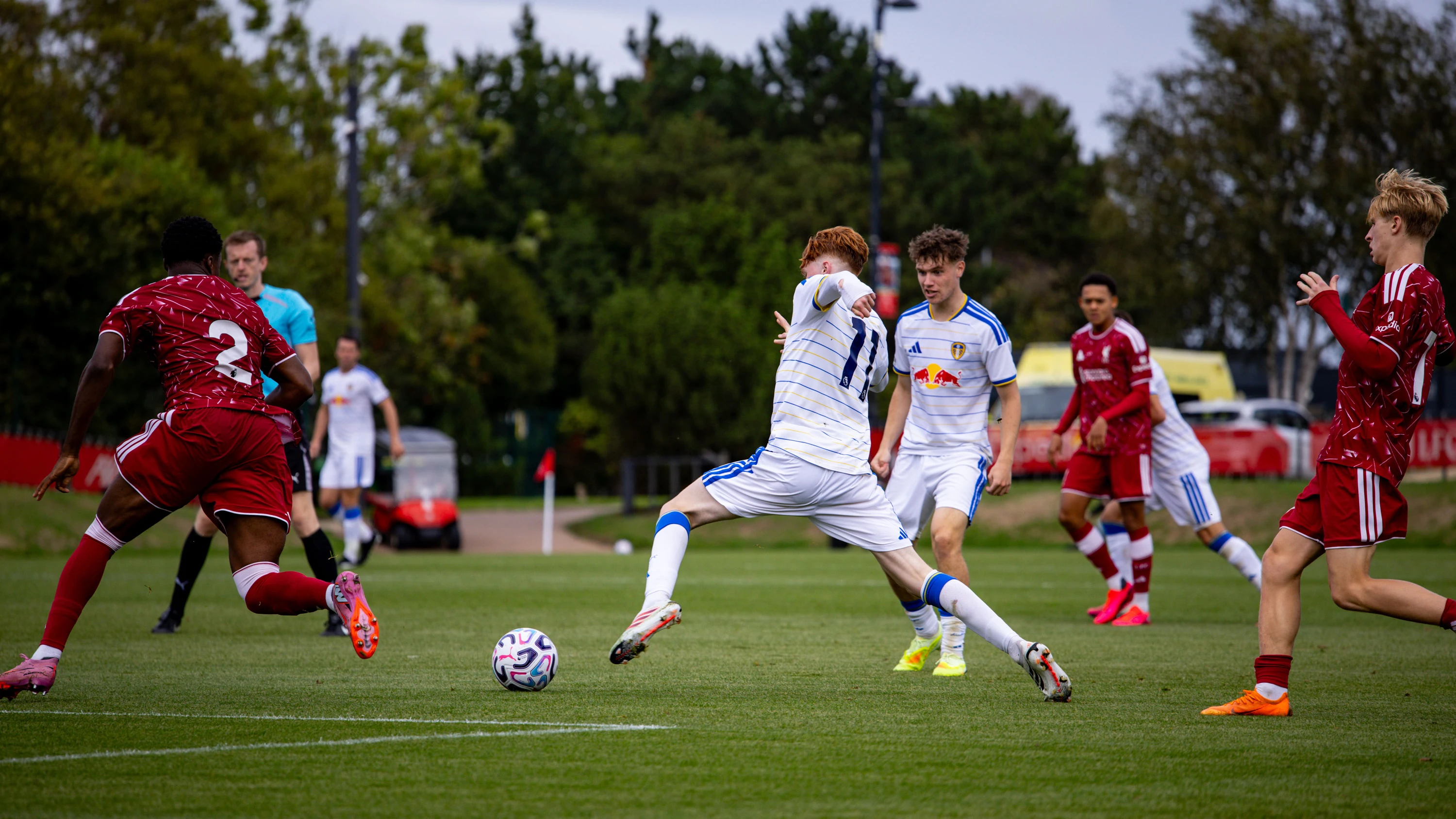 Callum Mills cover vs Liverpool U21 Aug 26 stretching for ball