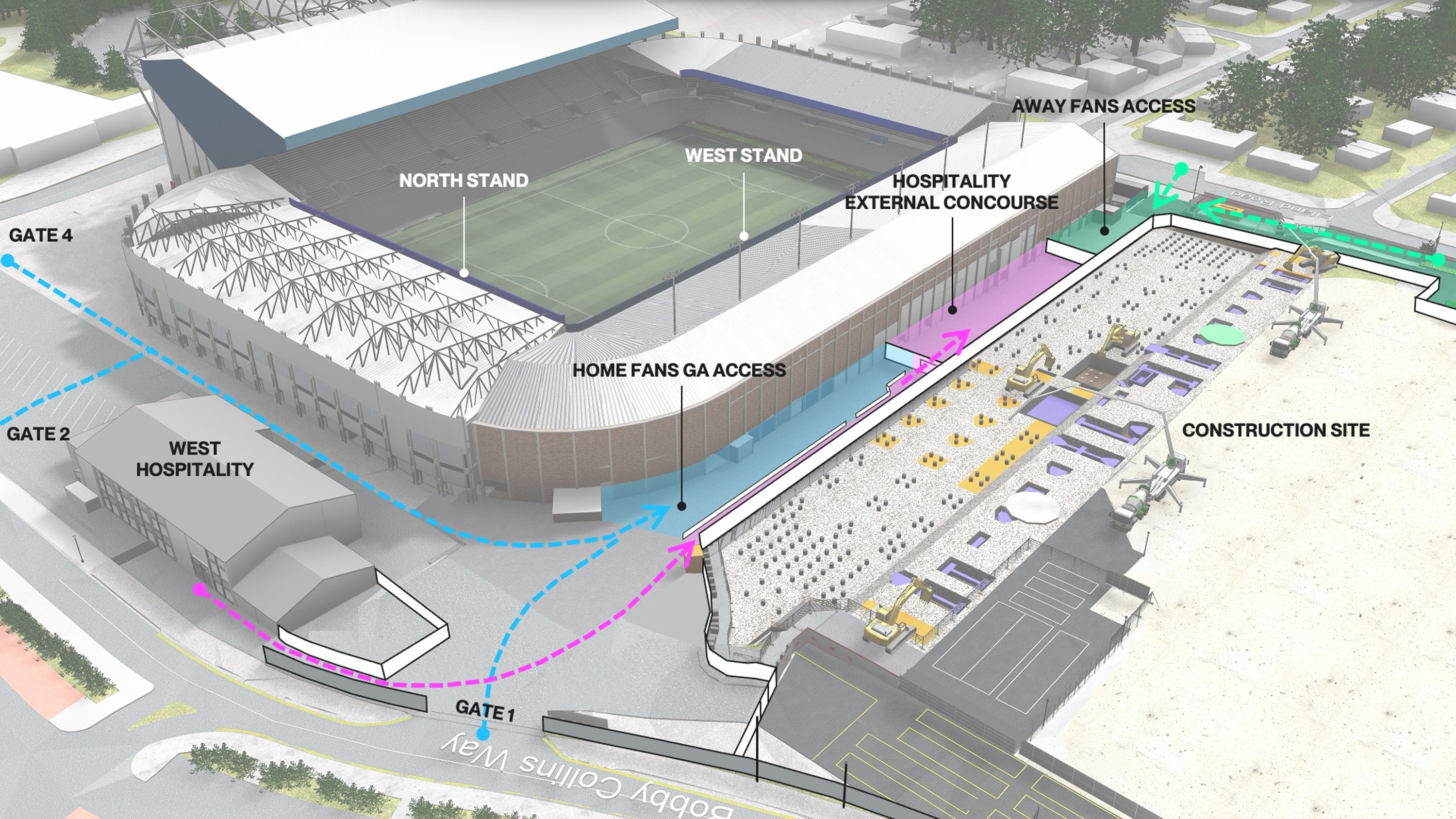 West Stand access map for Brentford Aug 26