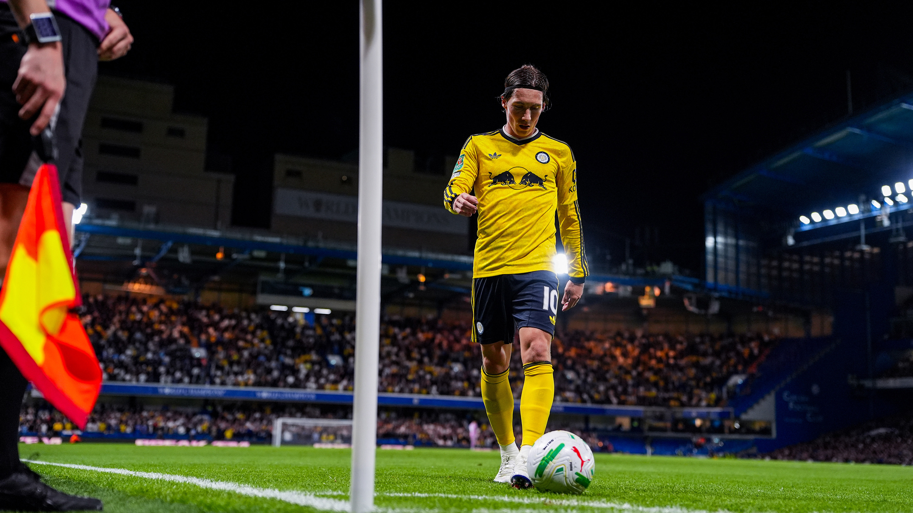 Harry Wilson vs Chelsea Carabao Cup Sept 26 action shot