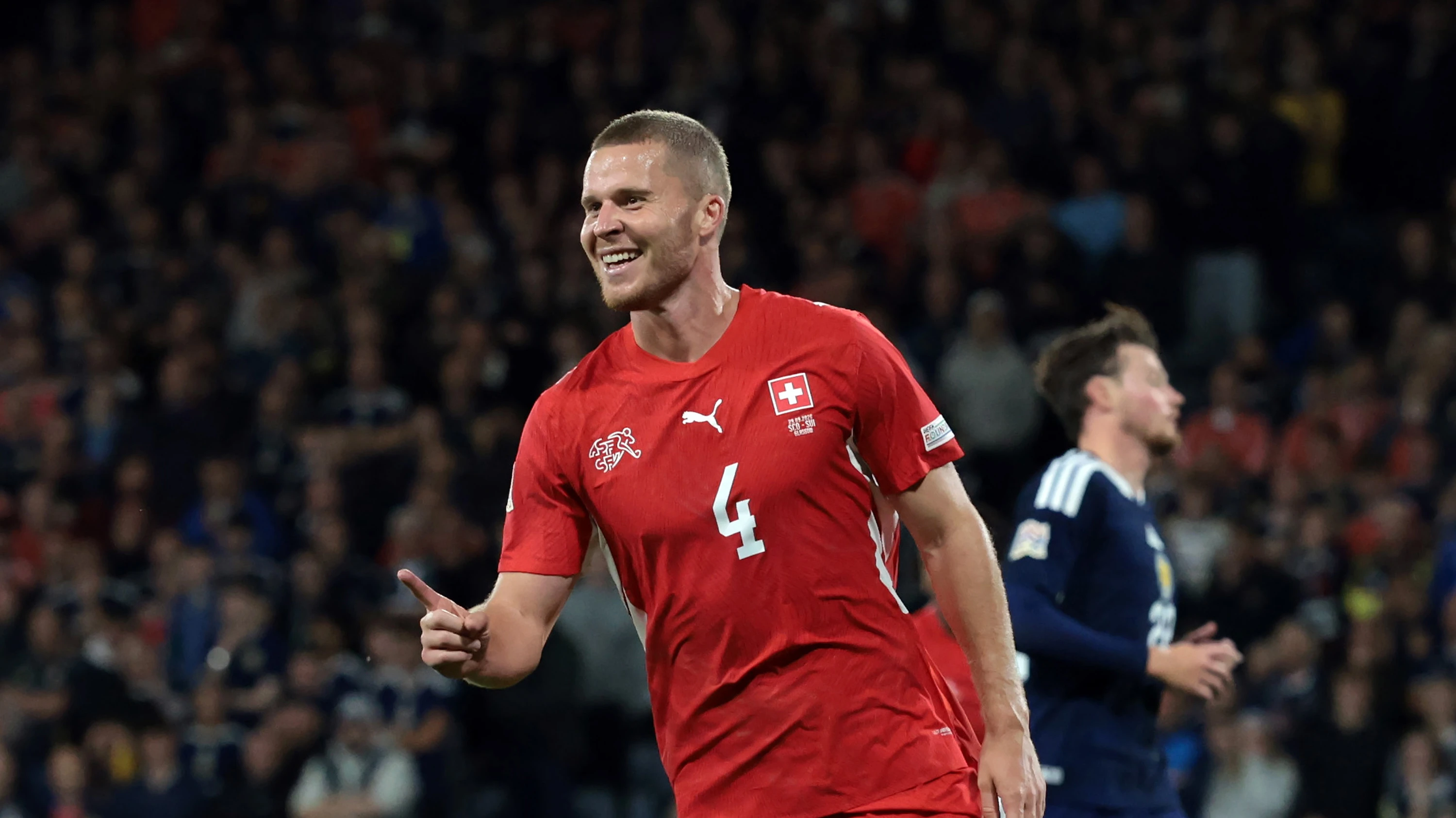 Nico Elvedi Switzerland Scotland Sep 26 Celebrating goal