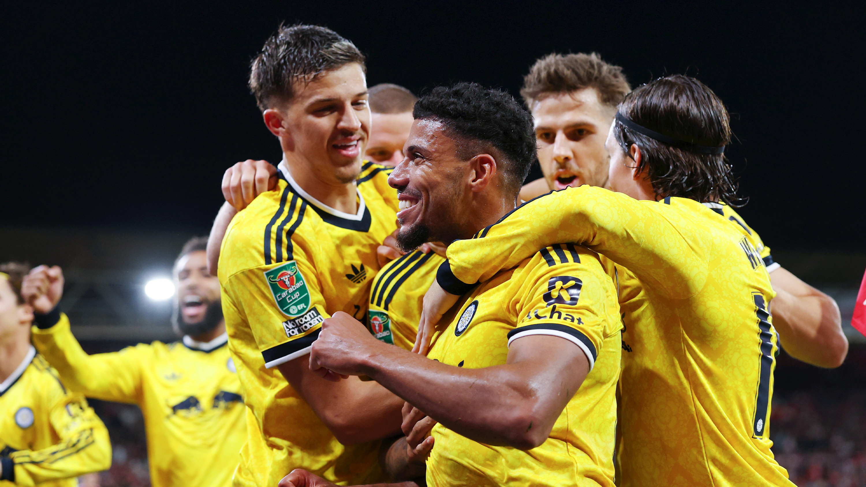 James Justin Nottingham Forest Aug 26 Celebrating goal with Tarik