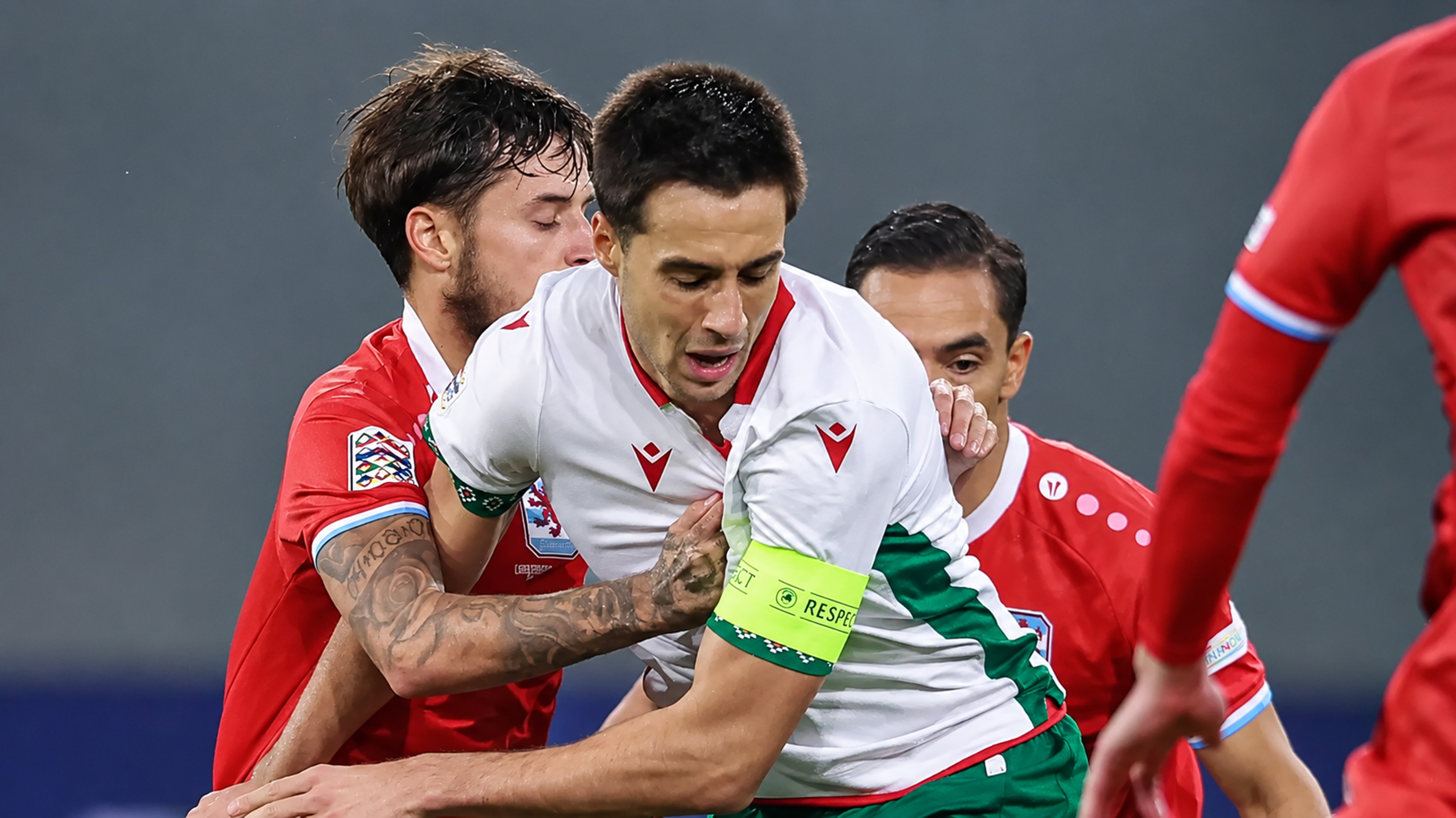 Ilia Gruev Bulgaria Luxembourg Oct 26 Battling for ball