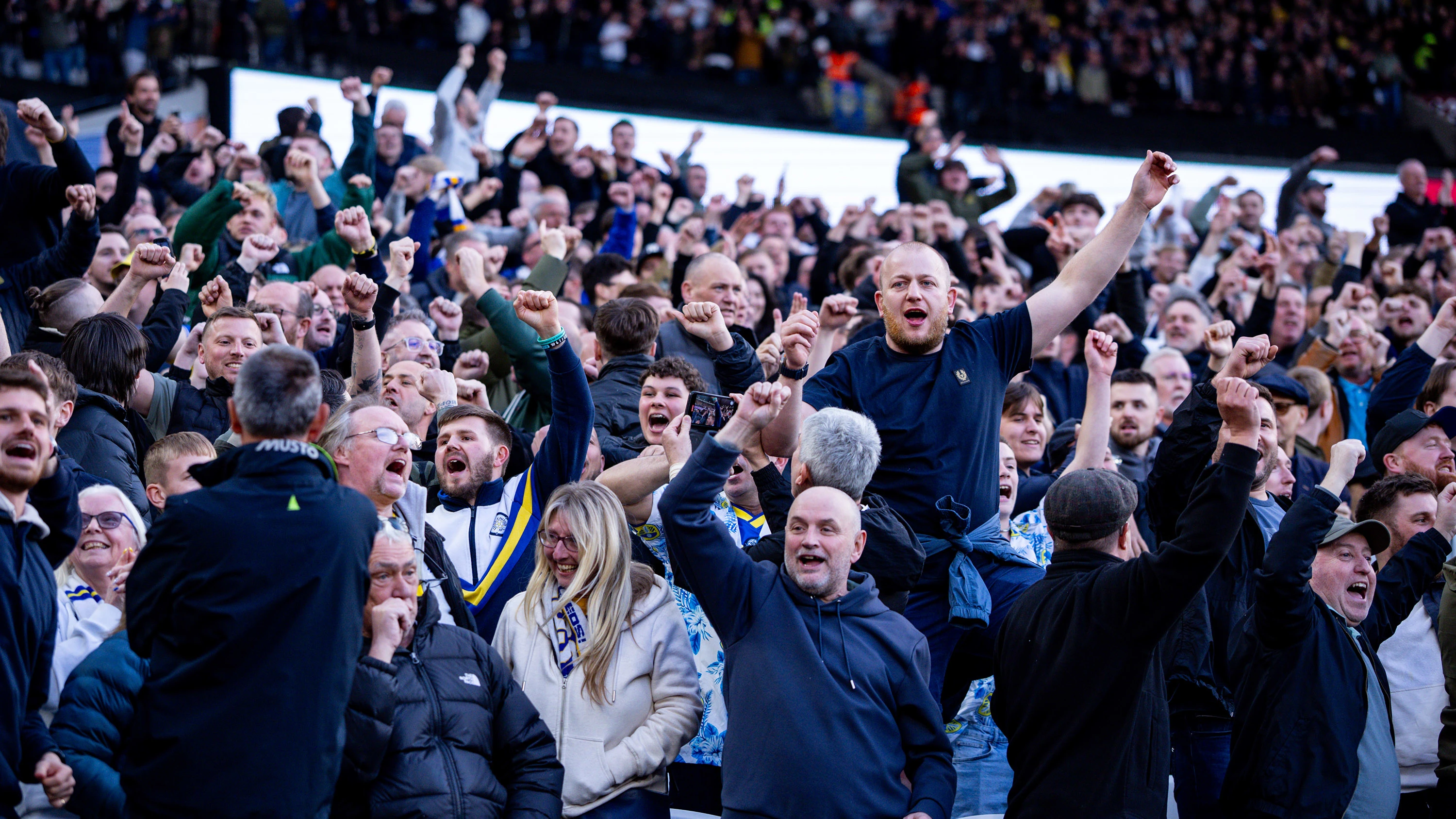 Fans celebrating West Ham