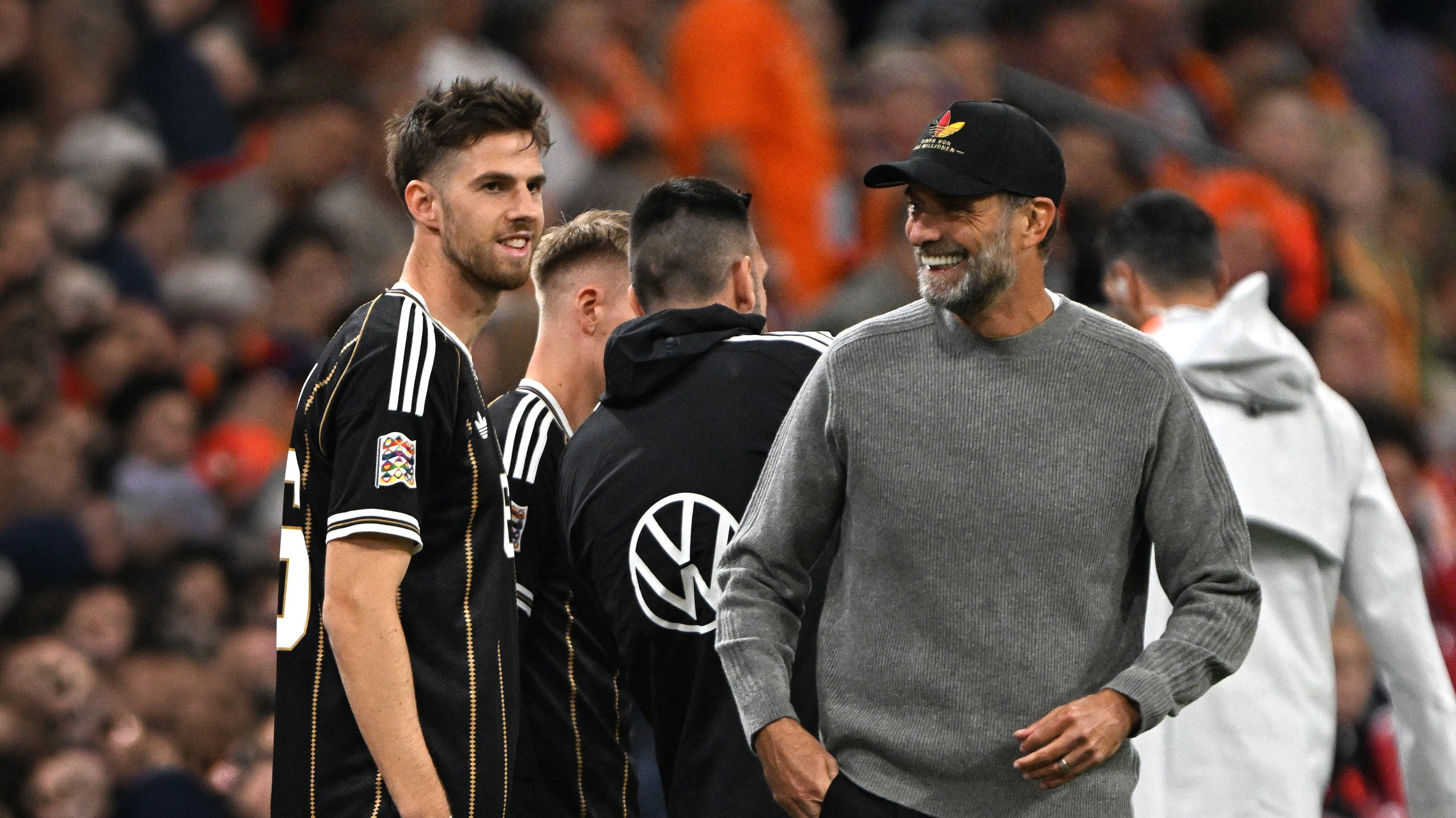 Anton Stach Germany Netherlands Sept 26 Laughing with Klopp