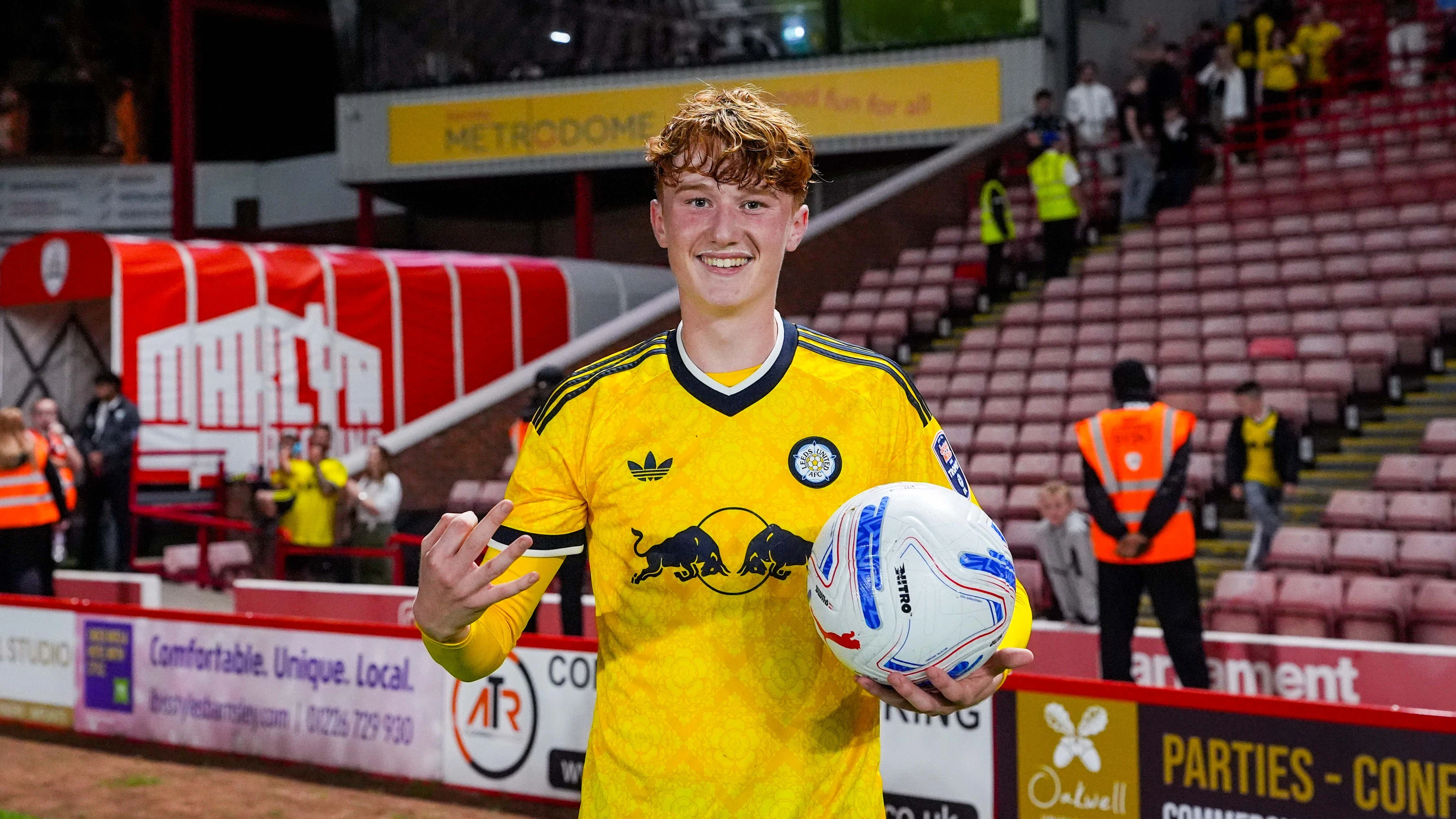 Callum Mills interview image Barnsley EFL Trophy A with match ball