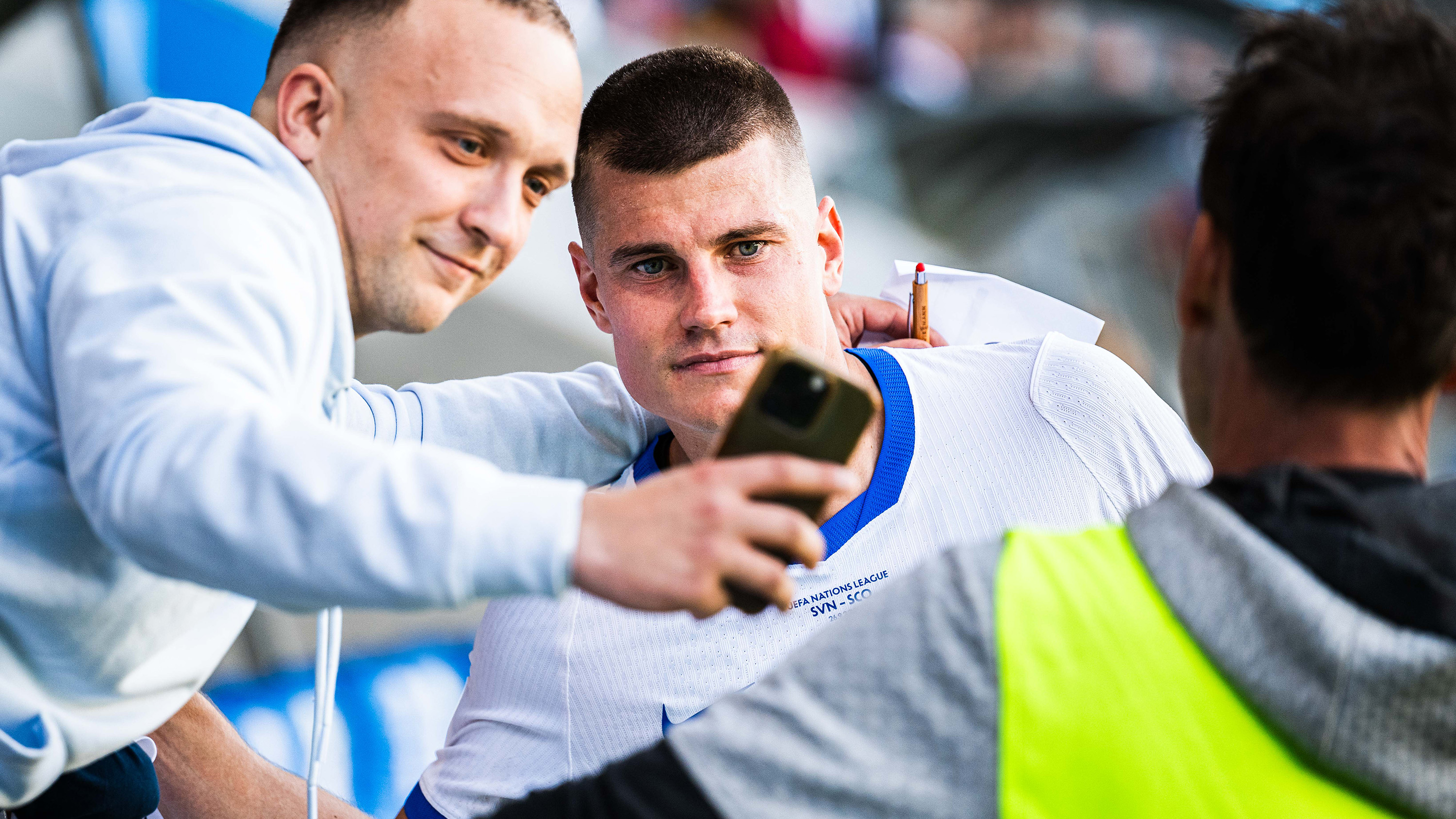 Jaka Bijol Slovenia Scotland Sep 26 Taking selfie