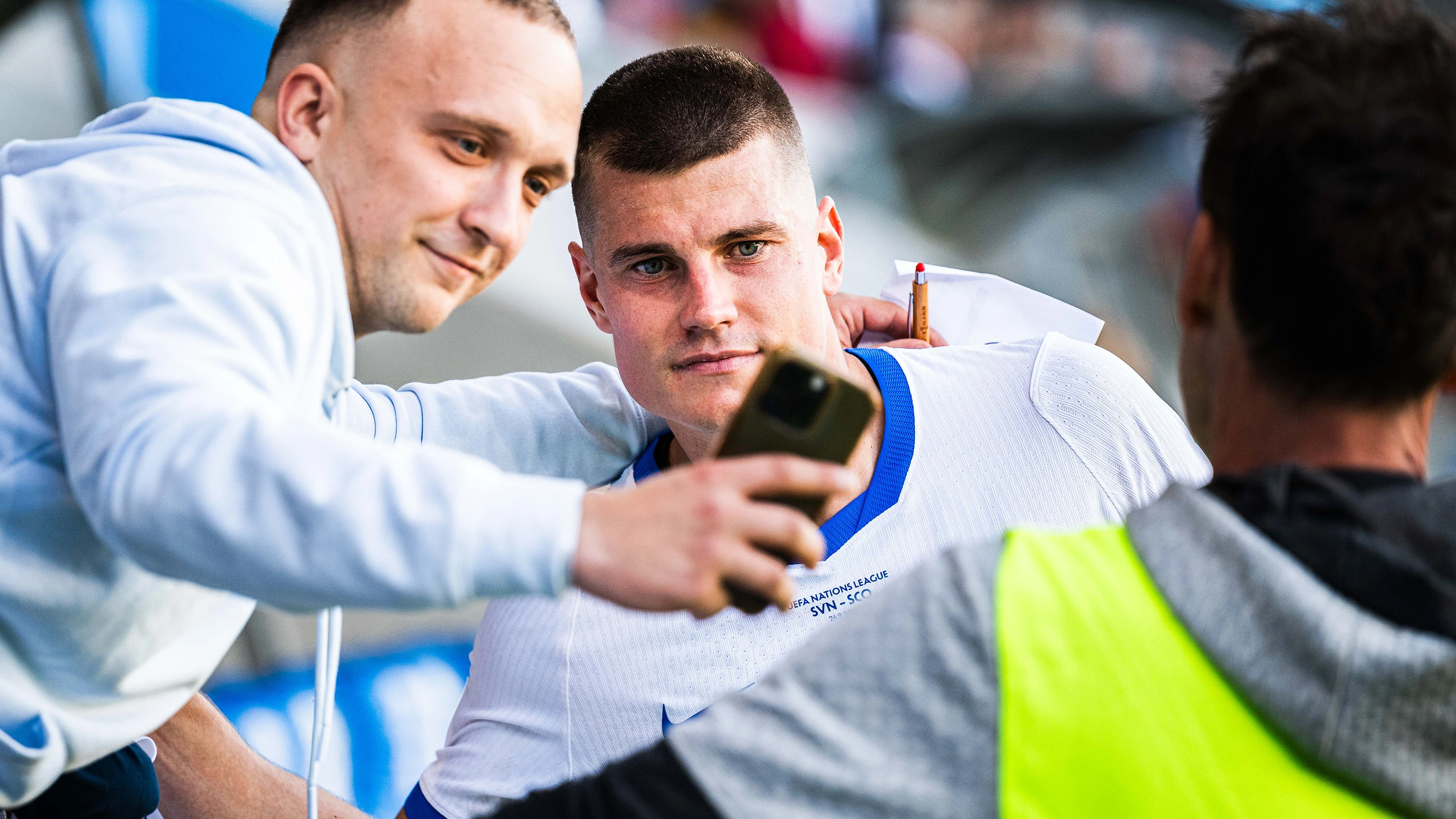 Jaka Bijol Slovenia Scotland Sep 26 Taking selfie