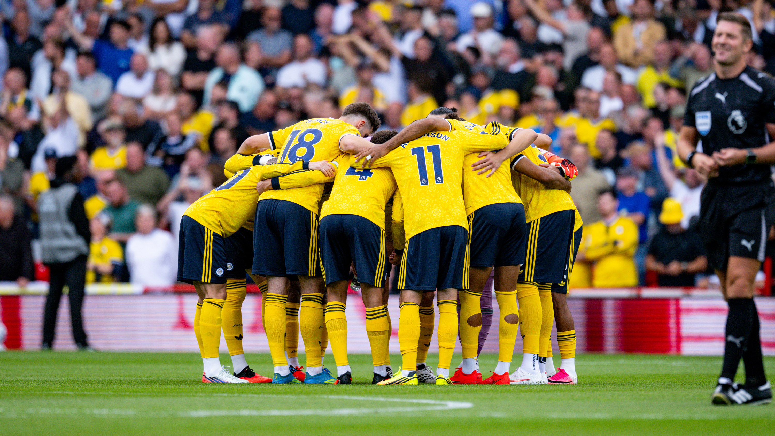 Leeds United Nottingham Forest Aug 26 Team Huddle