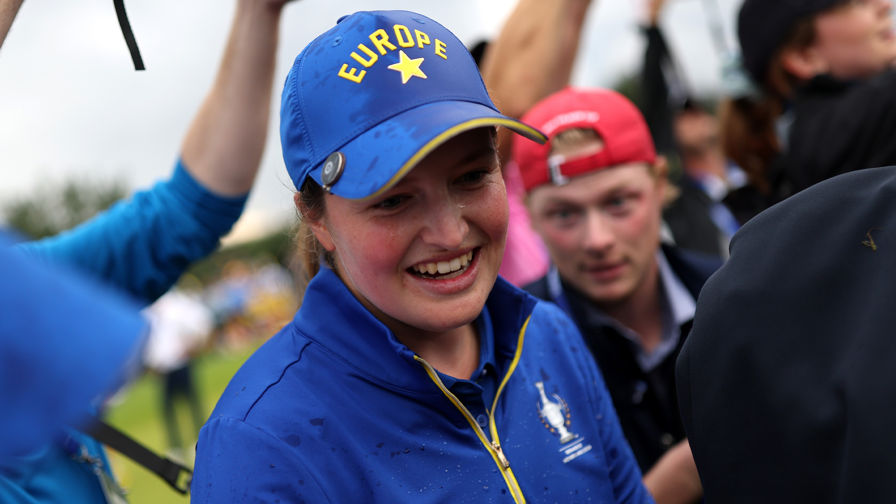 Lottie Woad Solheim Cup Sep 26 Celebrating Europe winning