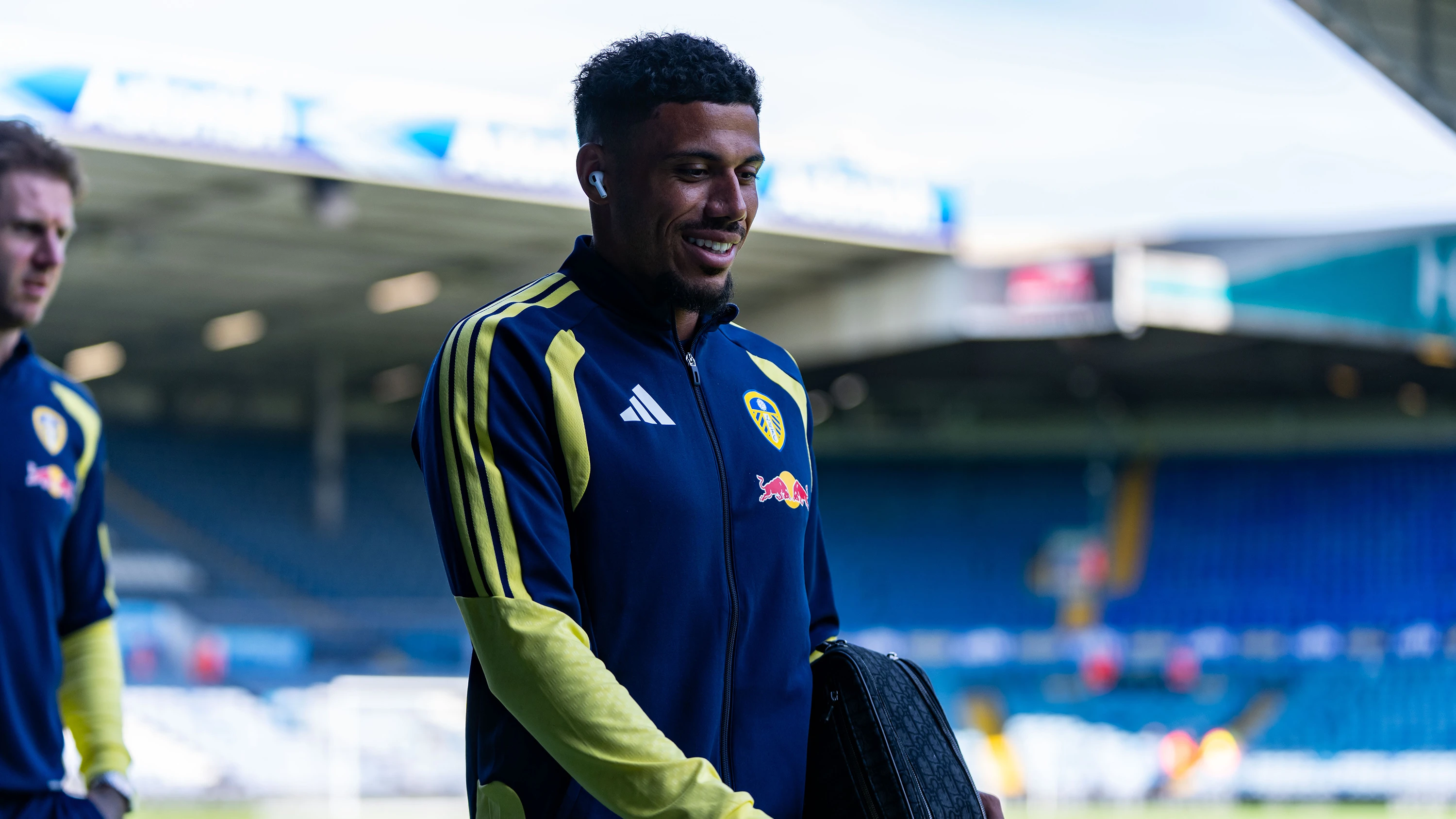 James Justin arrival at Elland Road
