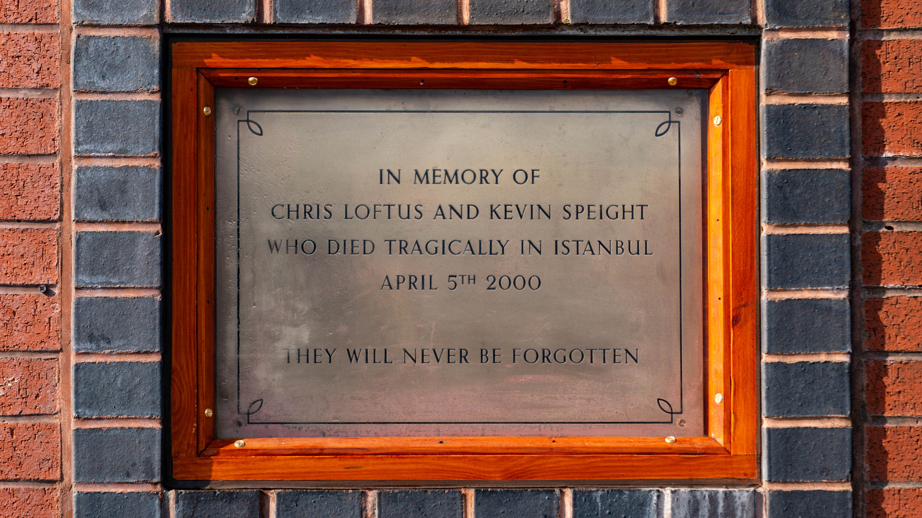 Chris and Kev Memorial Plaque